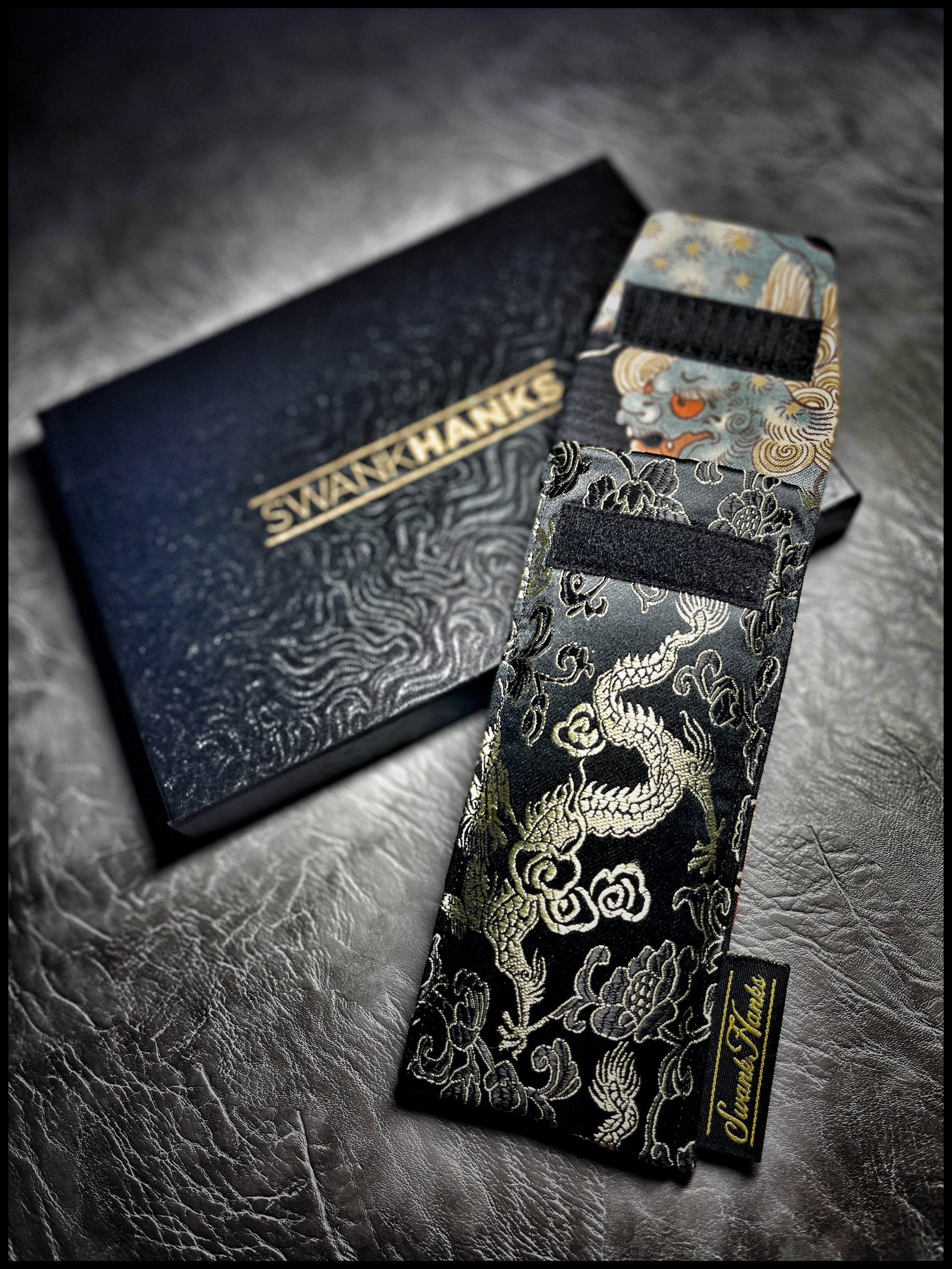 1-OFF Black/Gold Dragon Silk Pouch