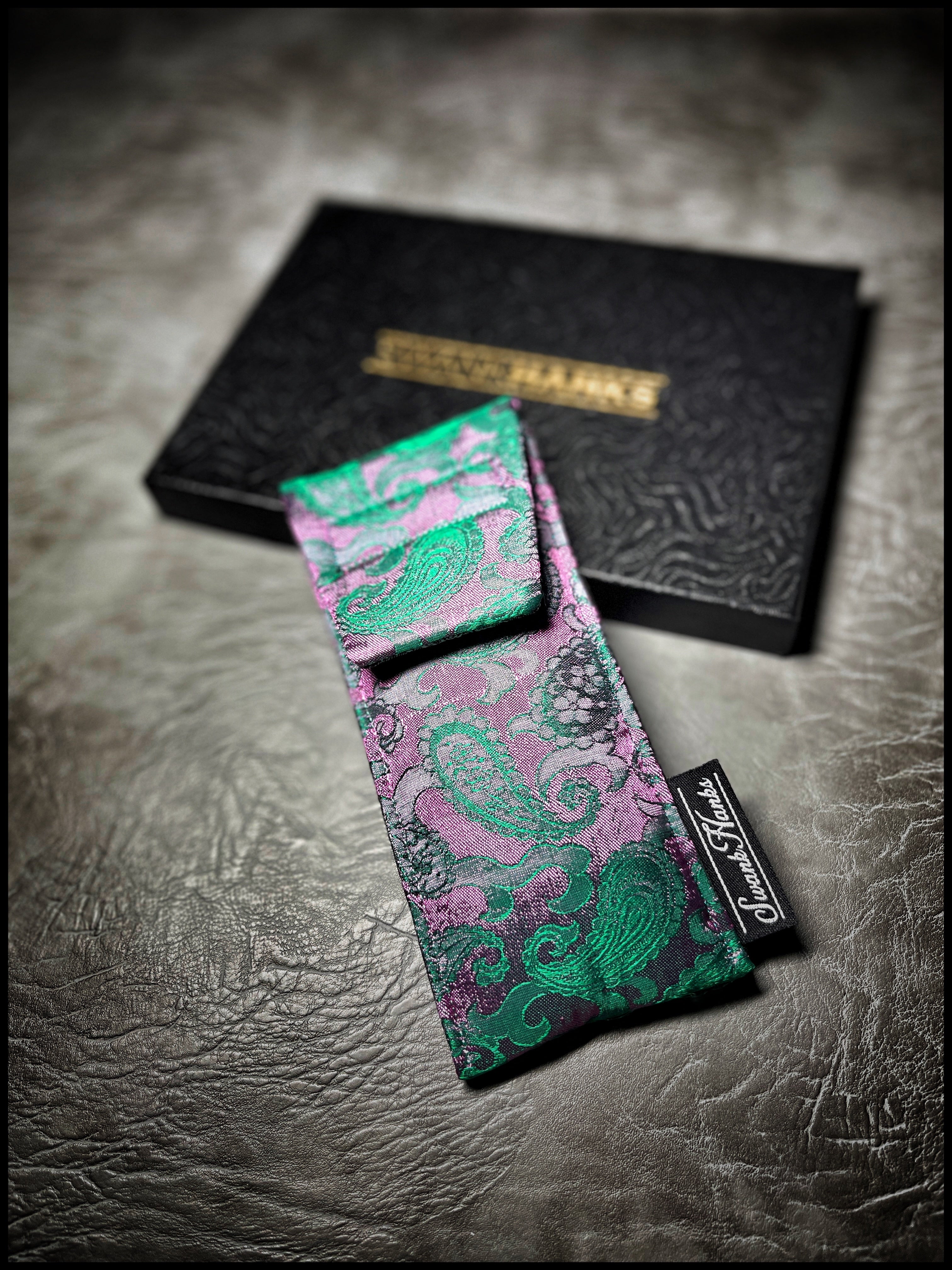 Emerald Pink Silk Paisley 1-OFF