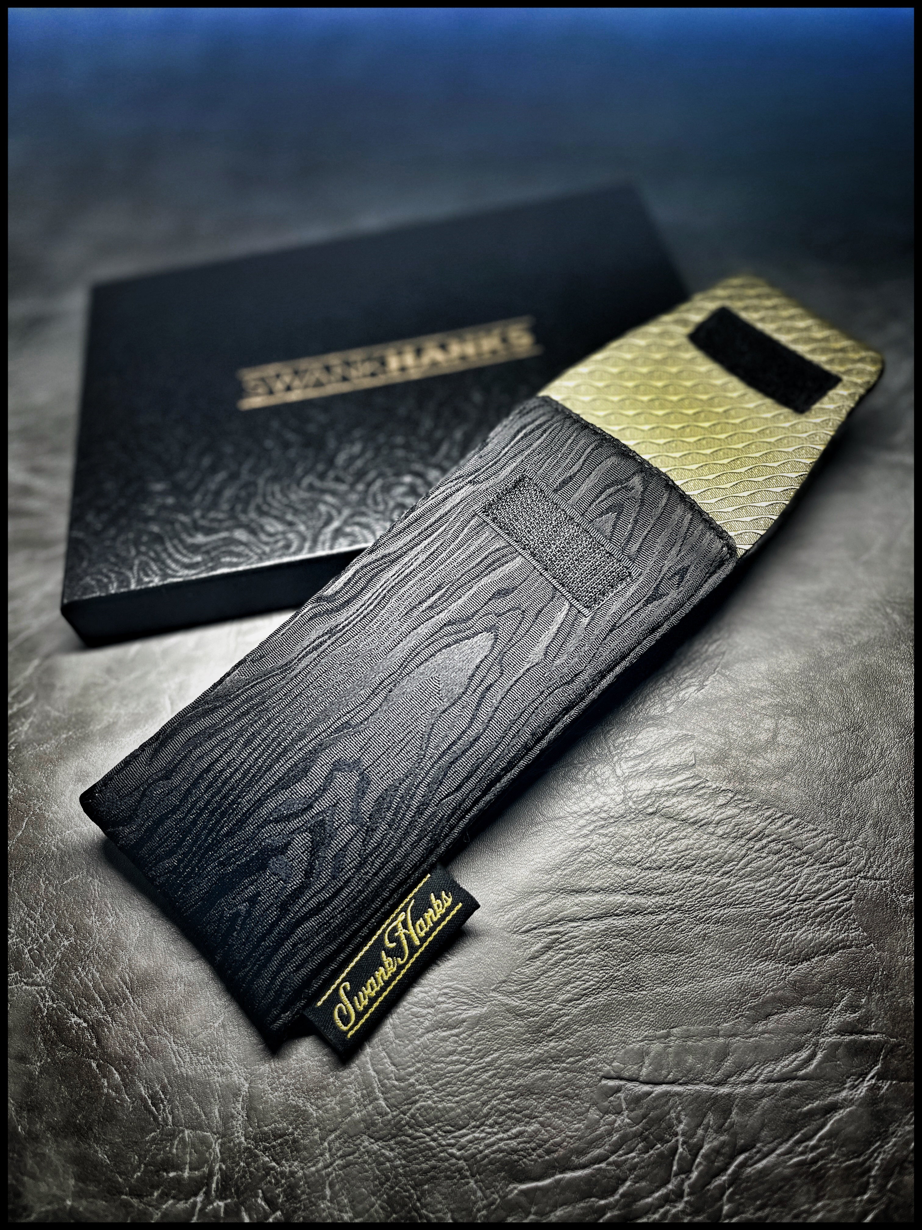 Wood Grain Silk/ Satin Gold Silk Pouch