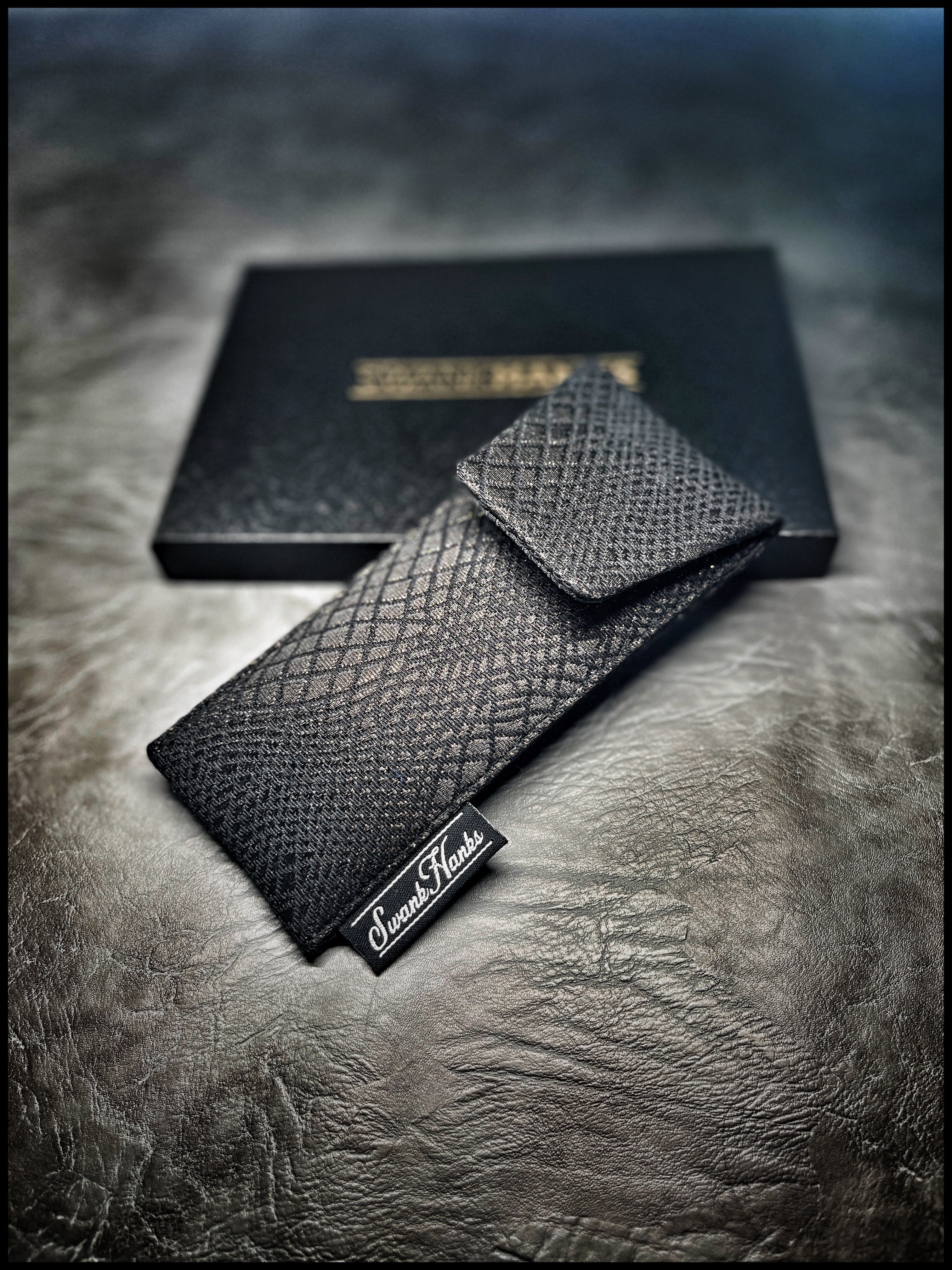 Metallic copper snakeskin/ Basketweave Silk Single Pouch