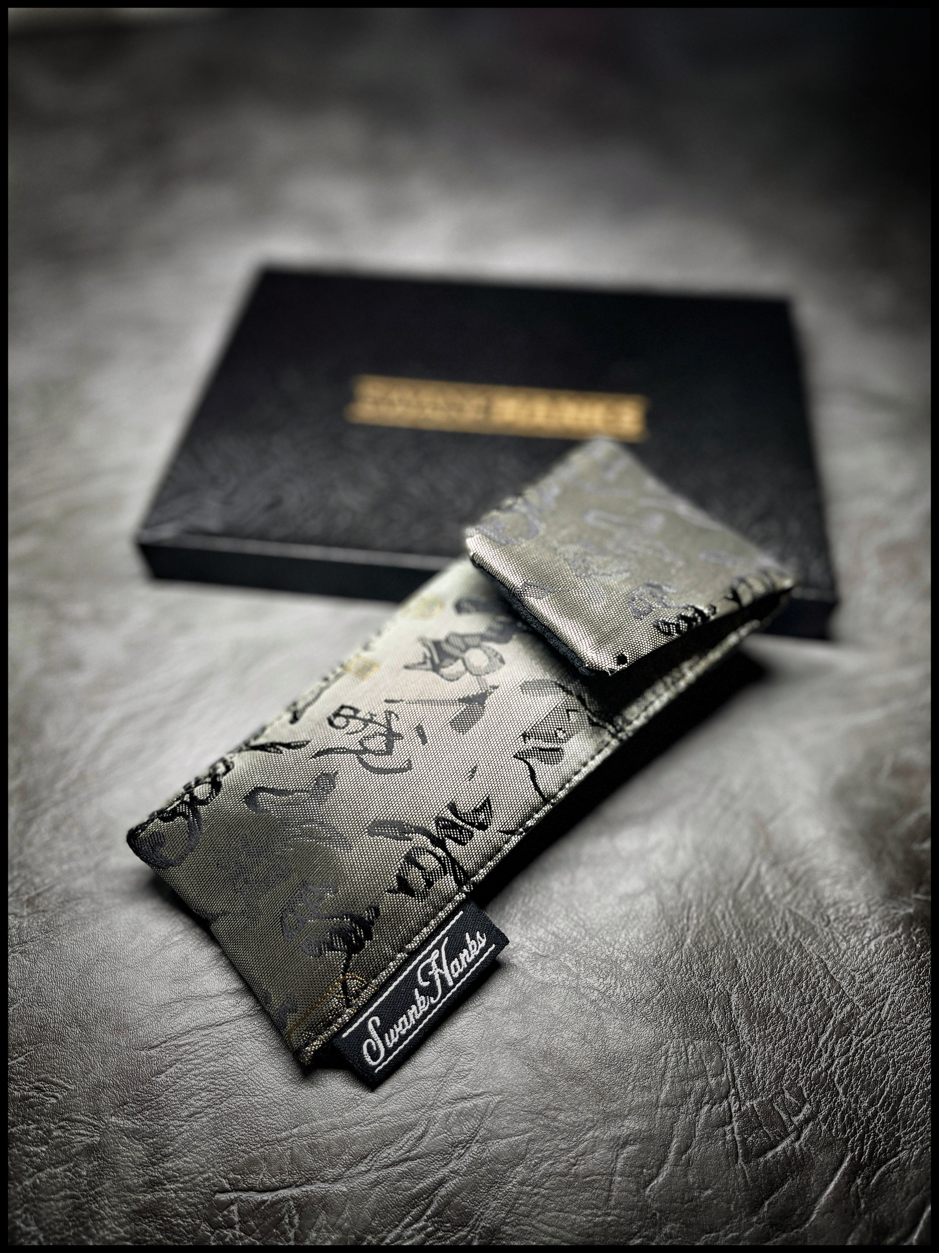 Bronzed Satin Calligraphy Silk Pouch