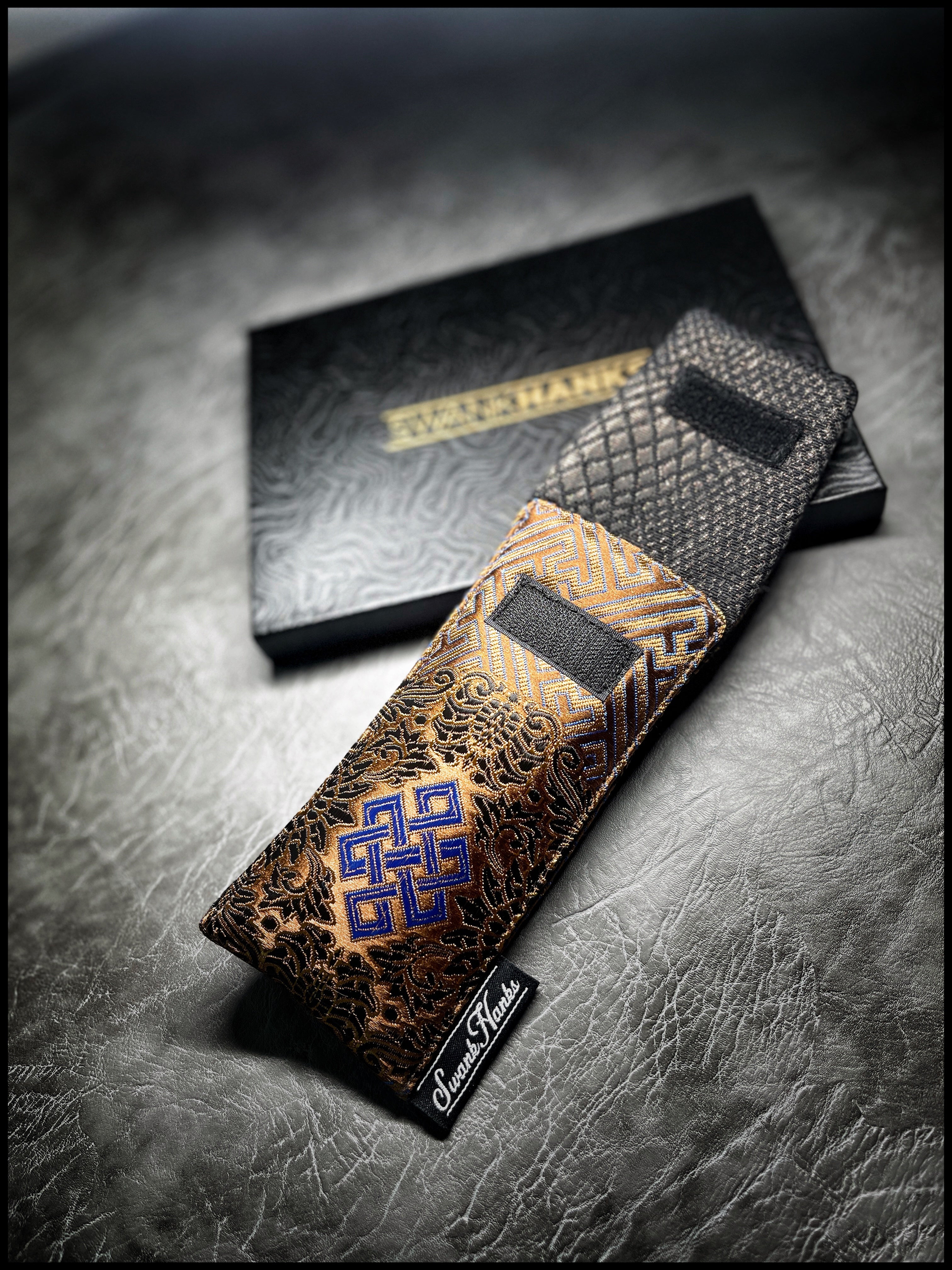 Metallic Copper Seigaiha/DragonScale Silk Single Pouch