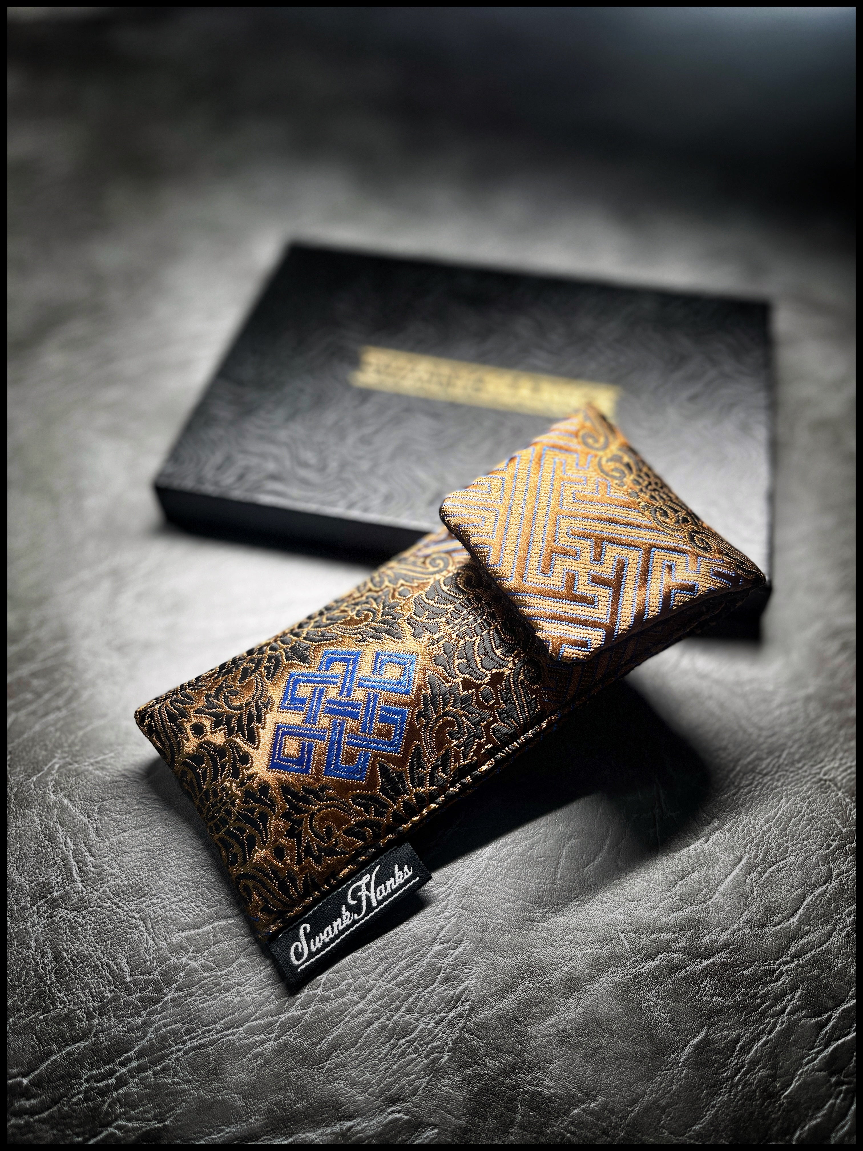 Metallic Copper Seigaiha/DragonScale Silk Single Pouch