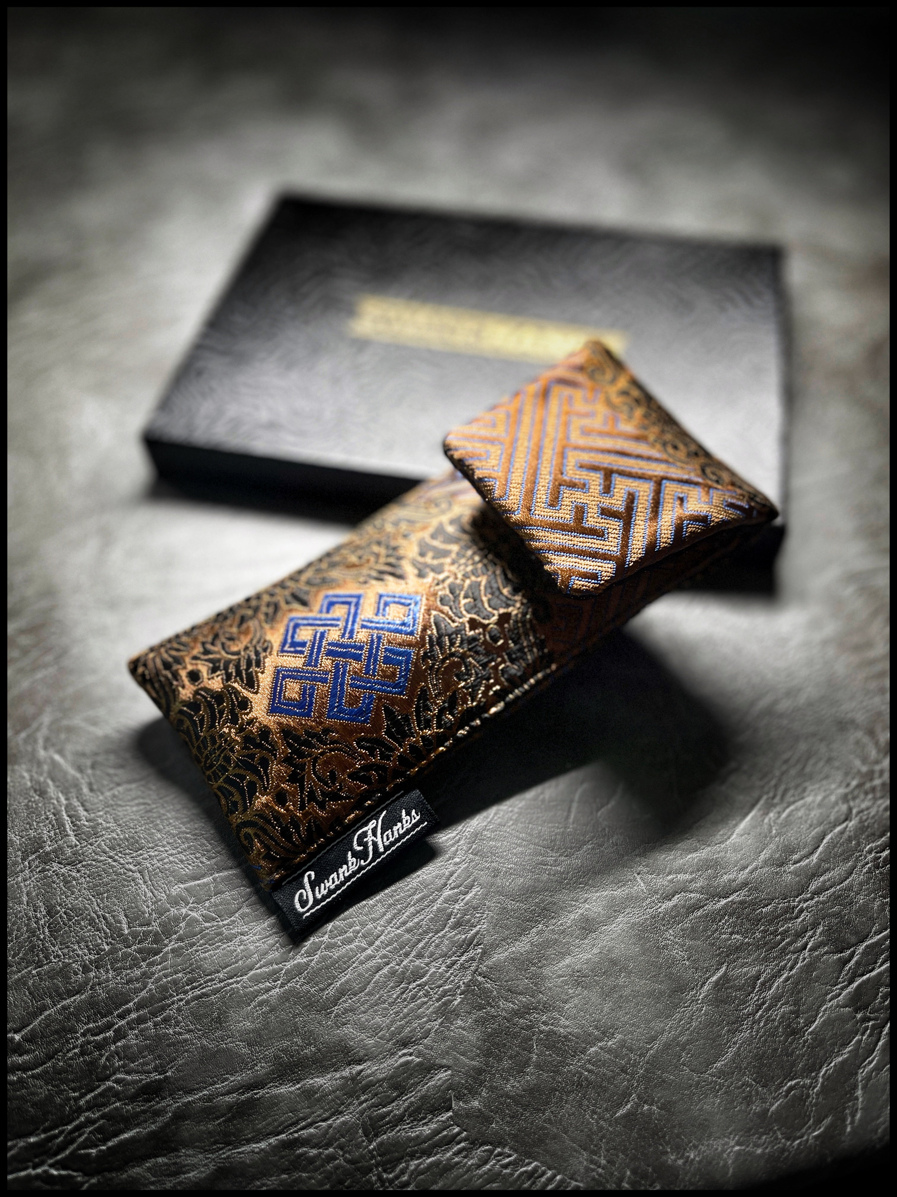 Metallic Copper Seigaiha/DragonScale Silk Single Pouch