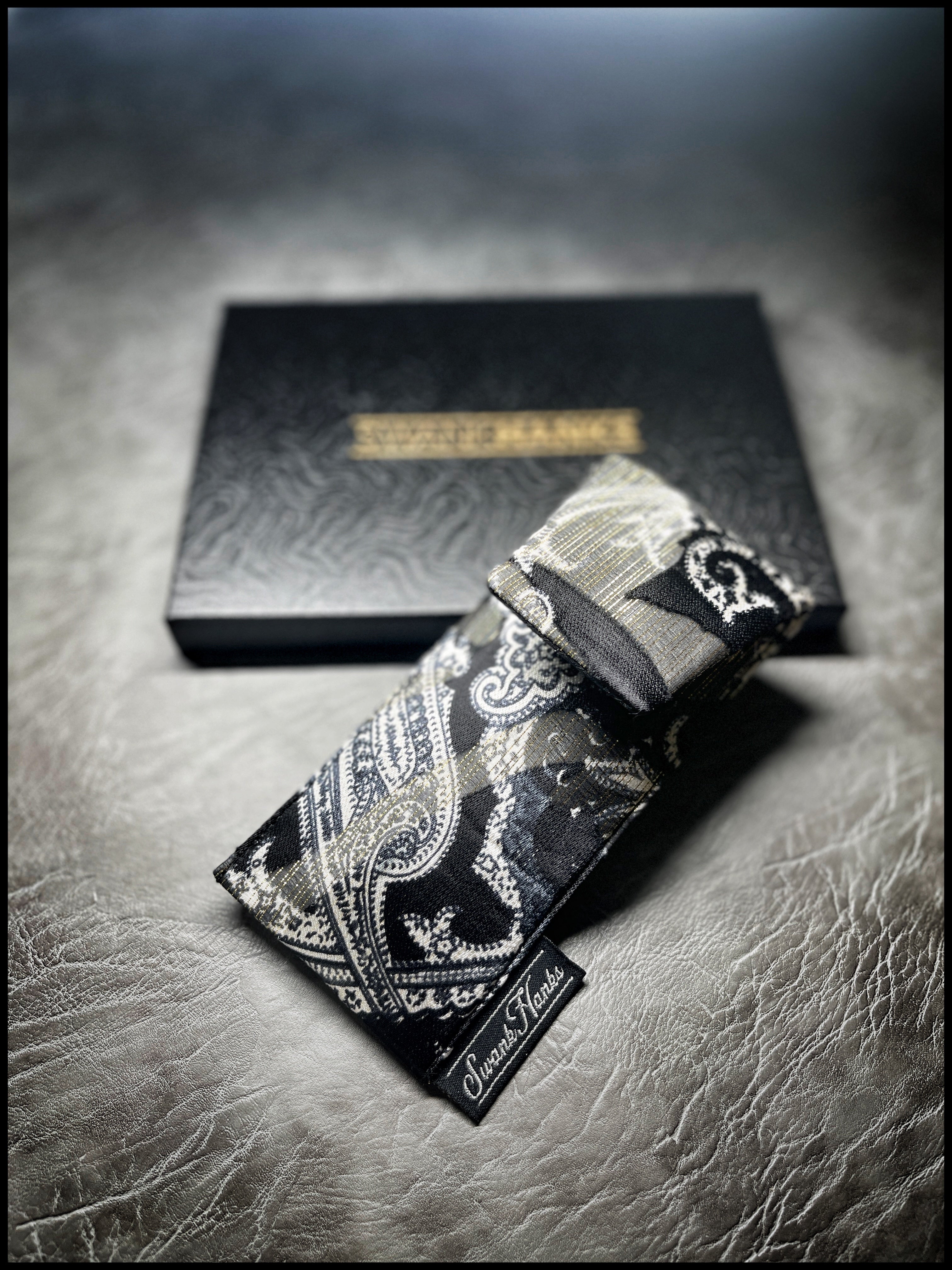 Golden Silk Chiffon Paisley Single Pouch