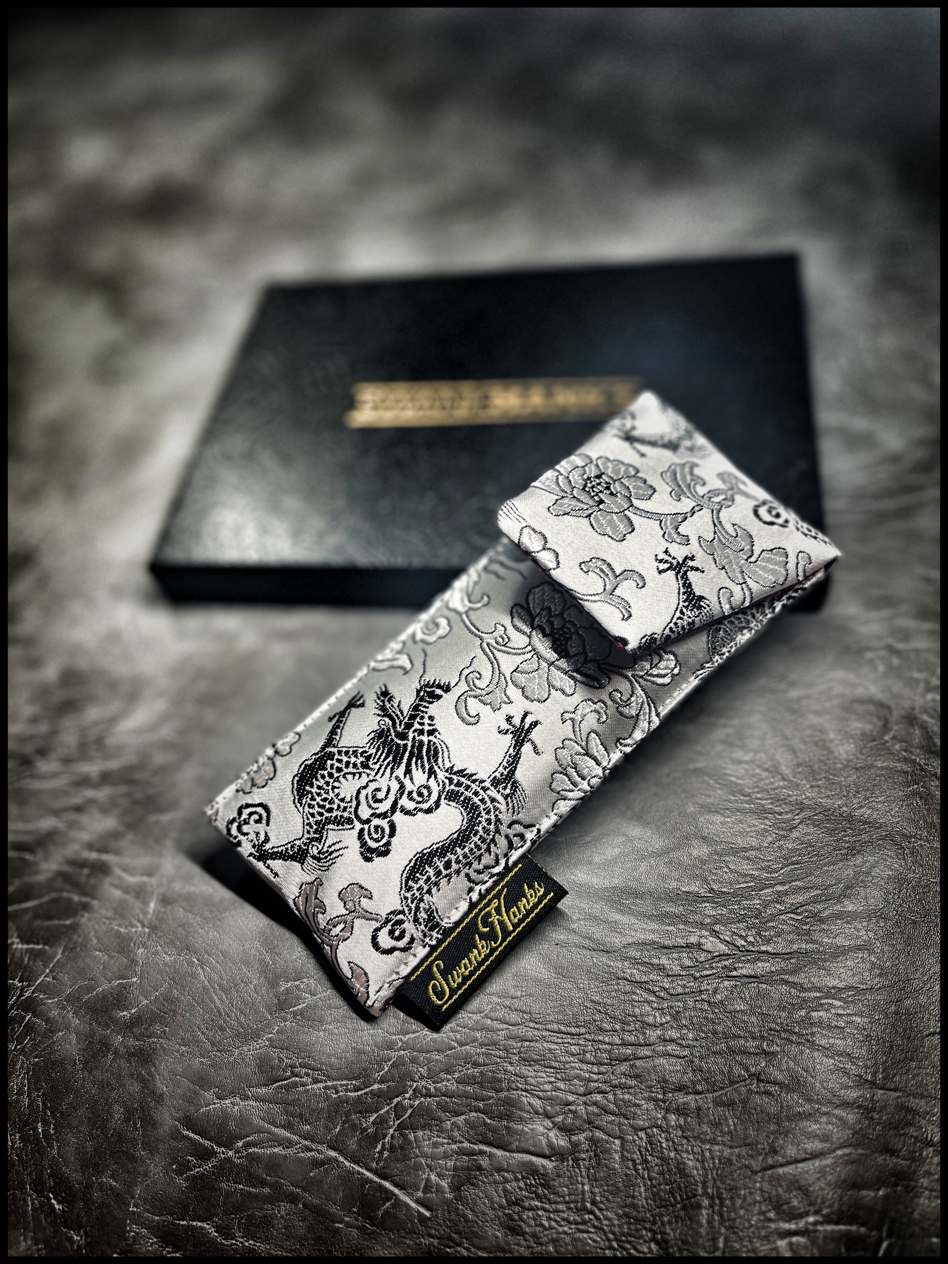 One-Off Satin Silver Dragon Silk/ Mulberry Color Shifter