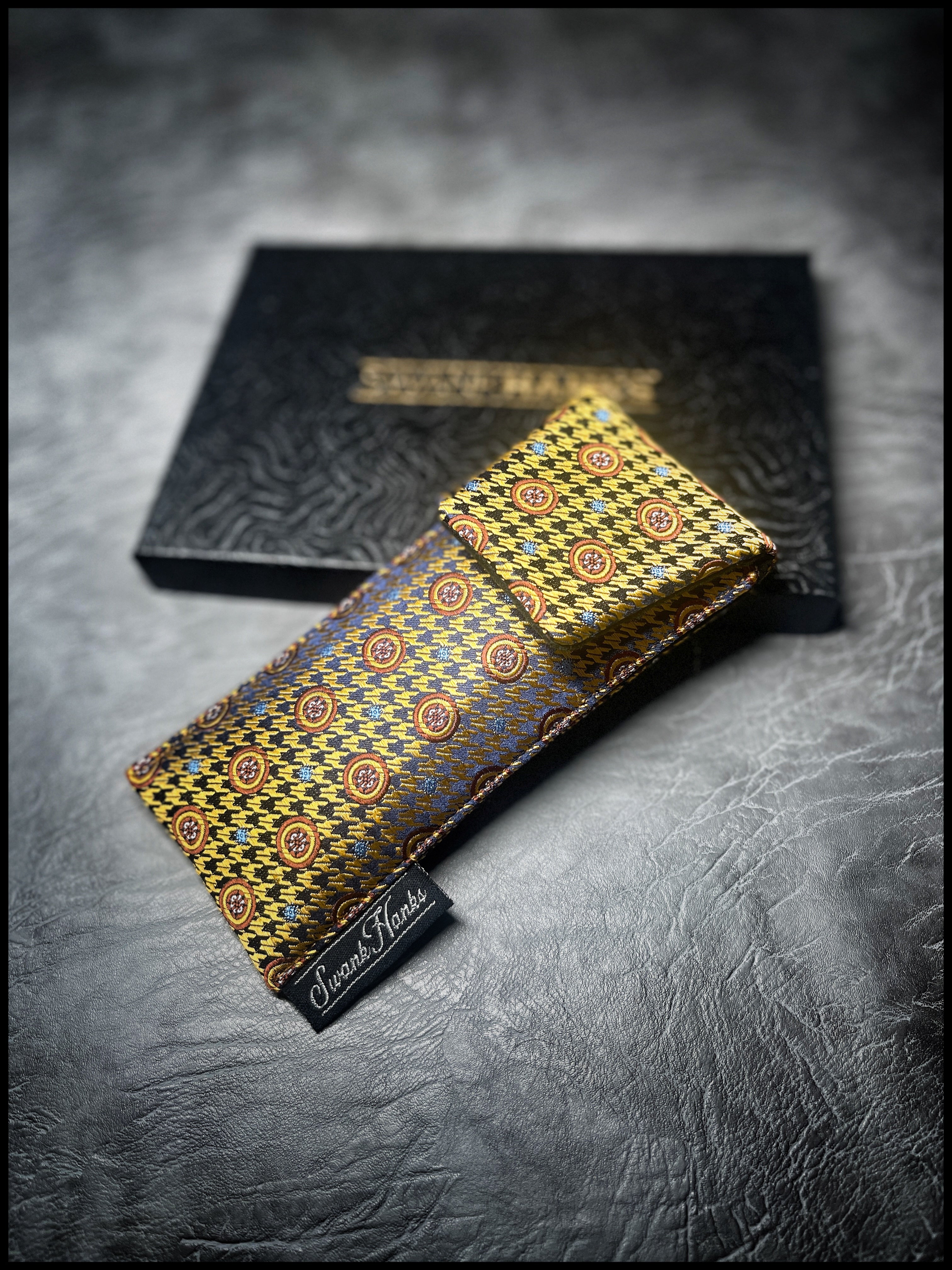 Copper Houndstooth Silk Single Pouch