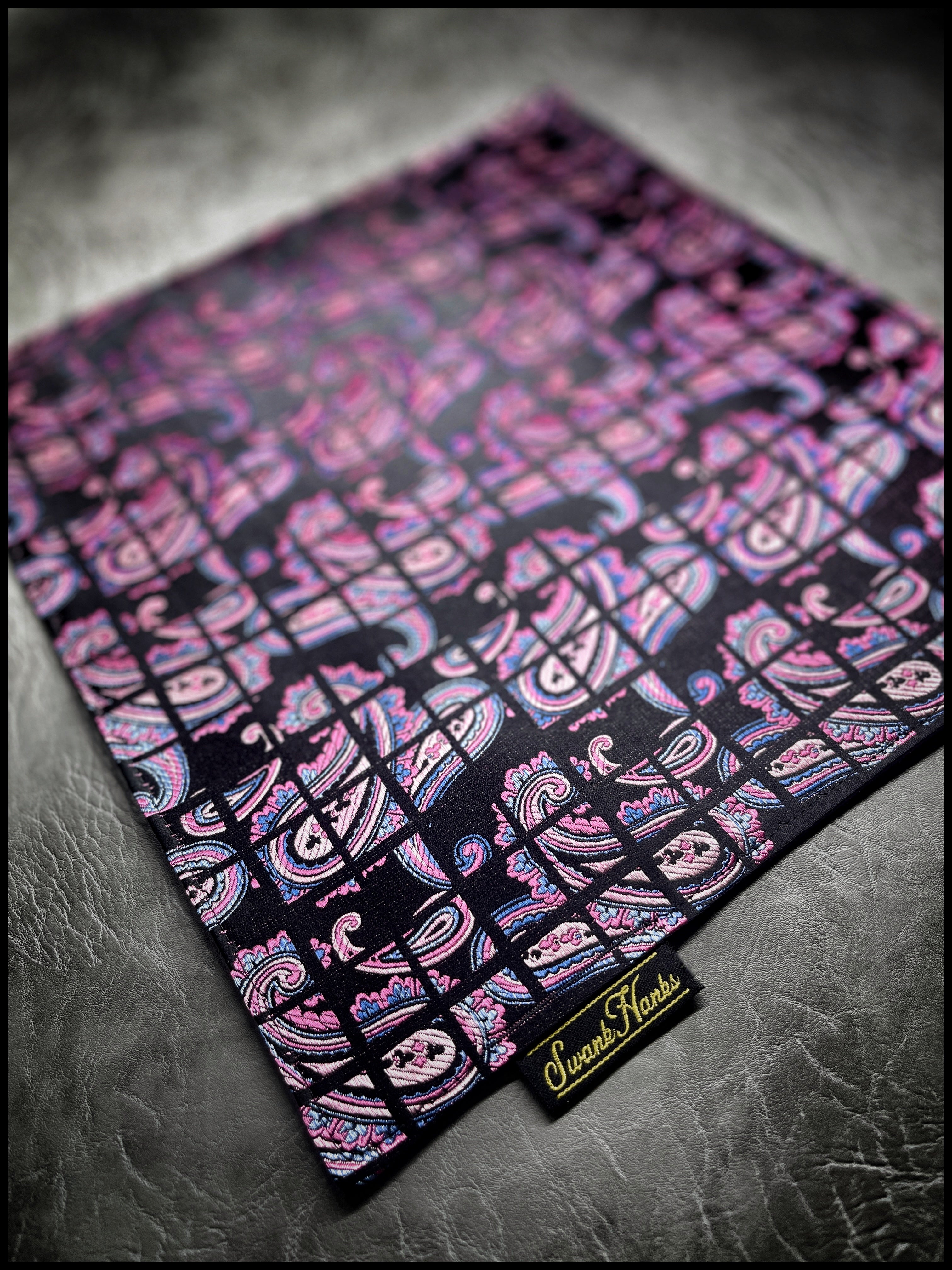 Blurple Silk Paisley Grid/ Purple Microsuede Hanks