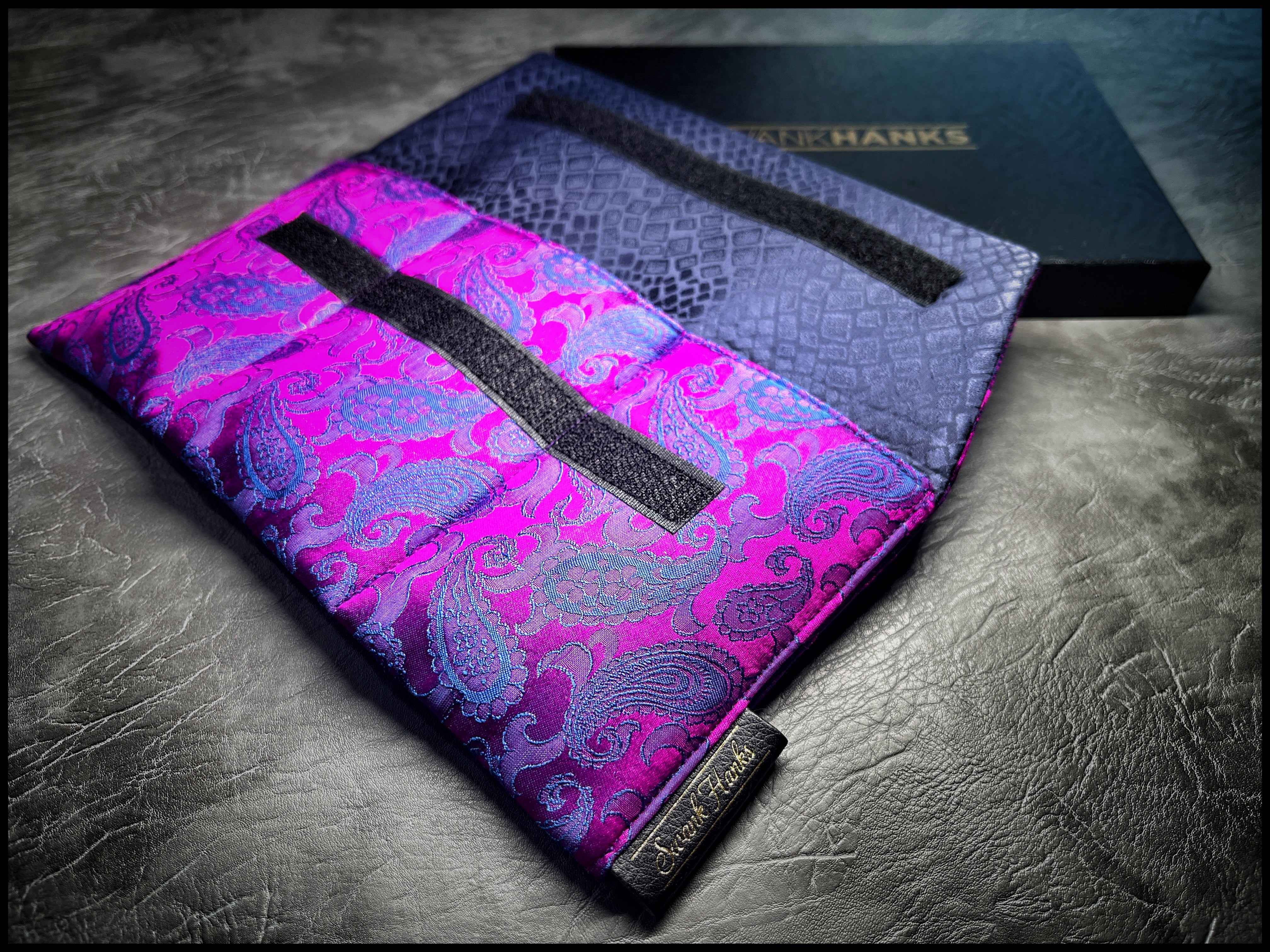 1-OFF Blurple Mulberry Silk Paisley Mini Triple Slot