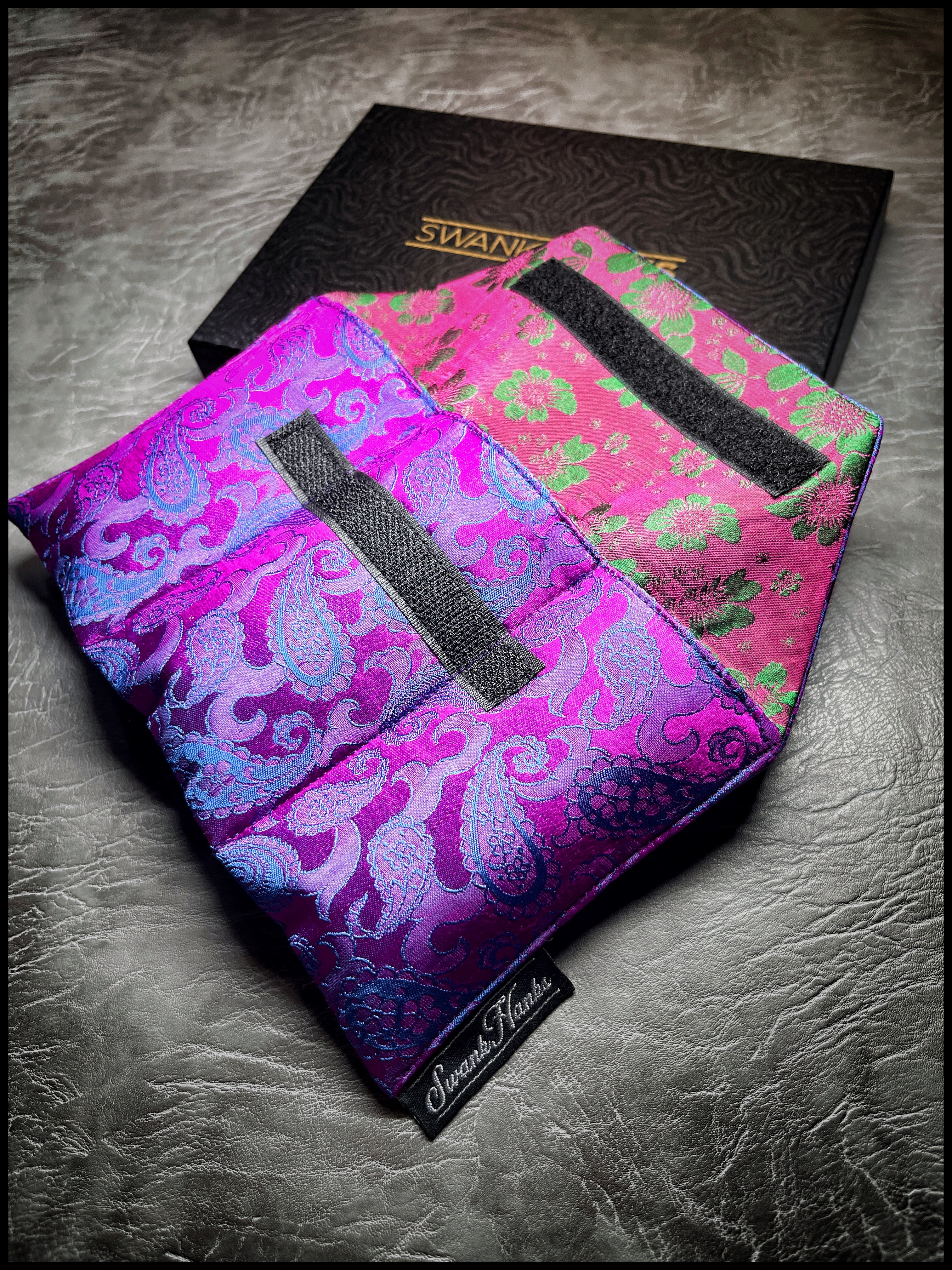 1-OFF Blurple Mulberry Paisley Silk Mini Triple Slot