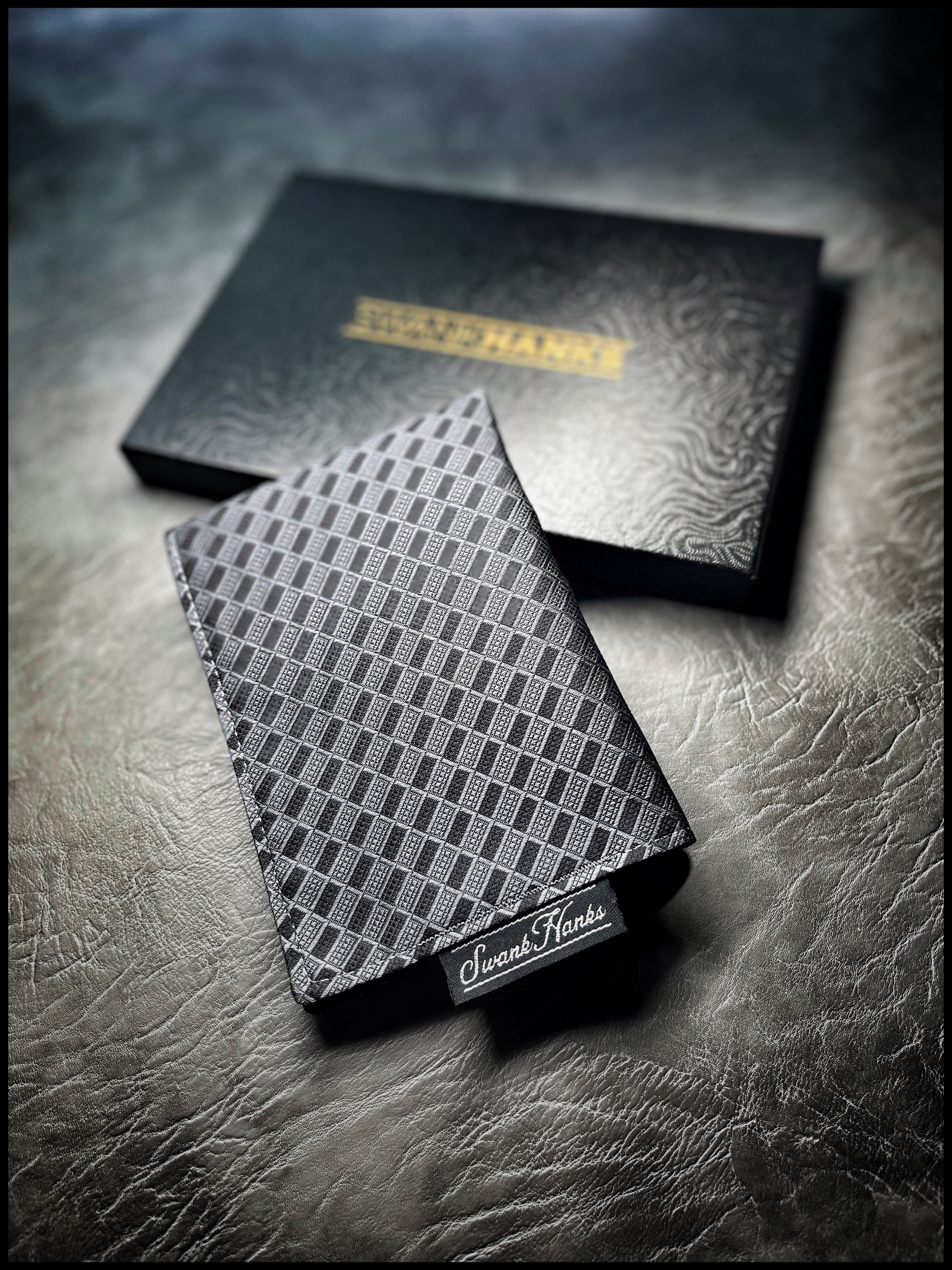 Textured Checker Gunmetal Silk Mini Hanks