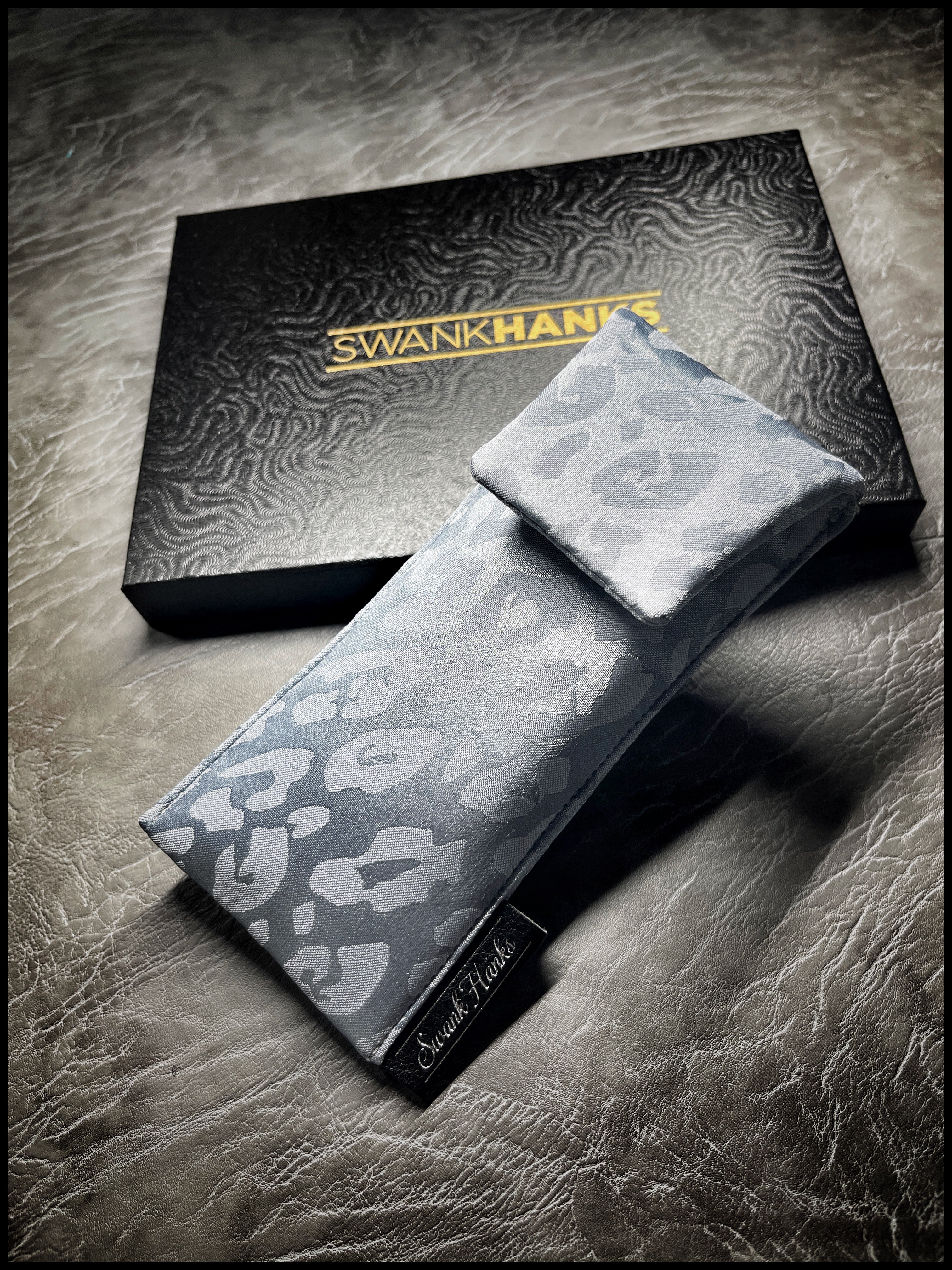 Satin Silver Camo Silk Single Pouch