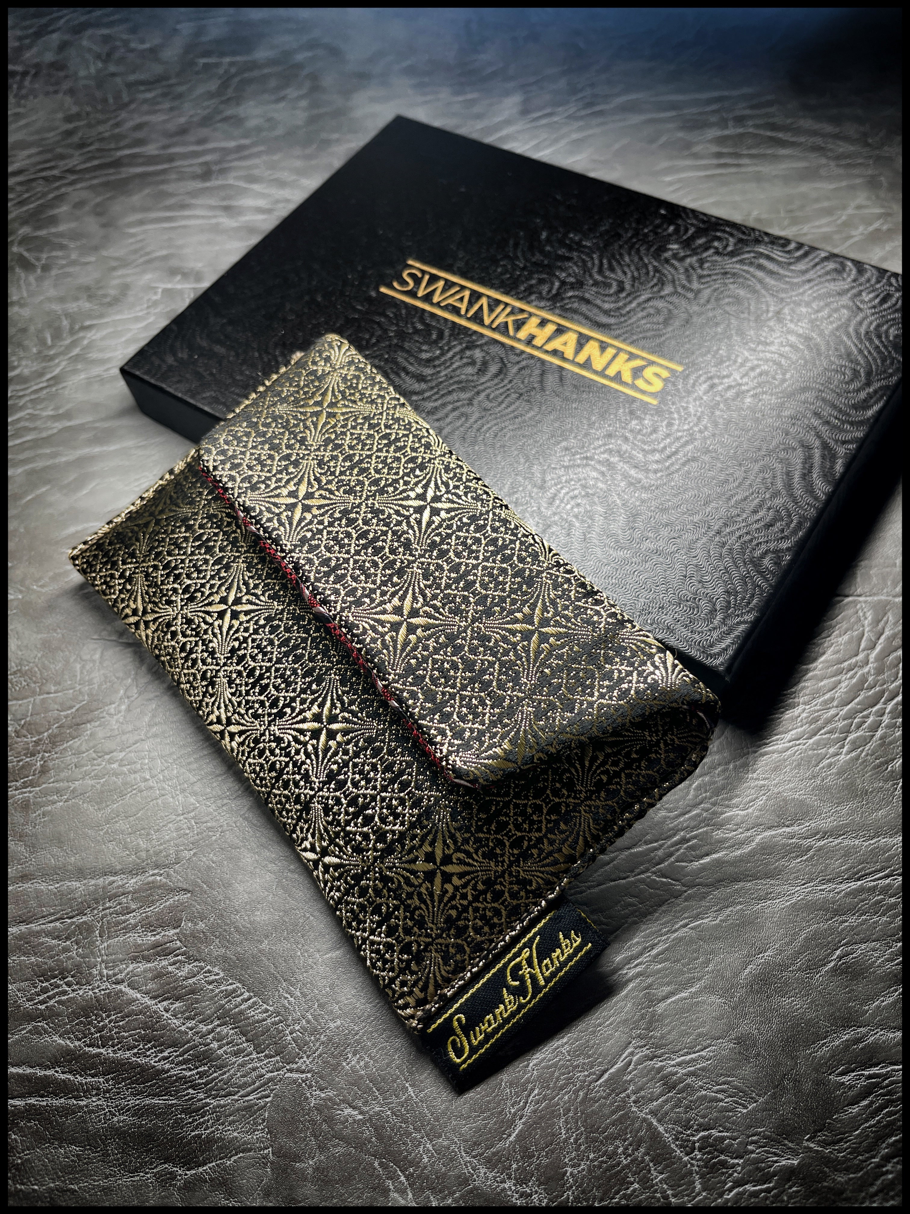 1-OFF Heritage Gold/Black w/ Red Diamond Silk Single Pouch New Spec