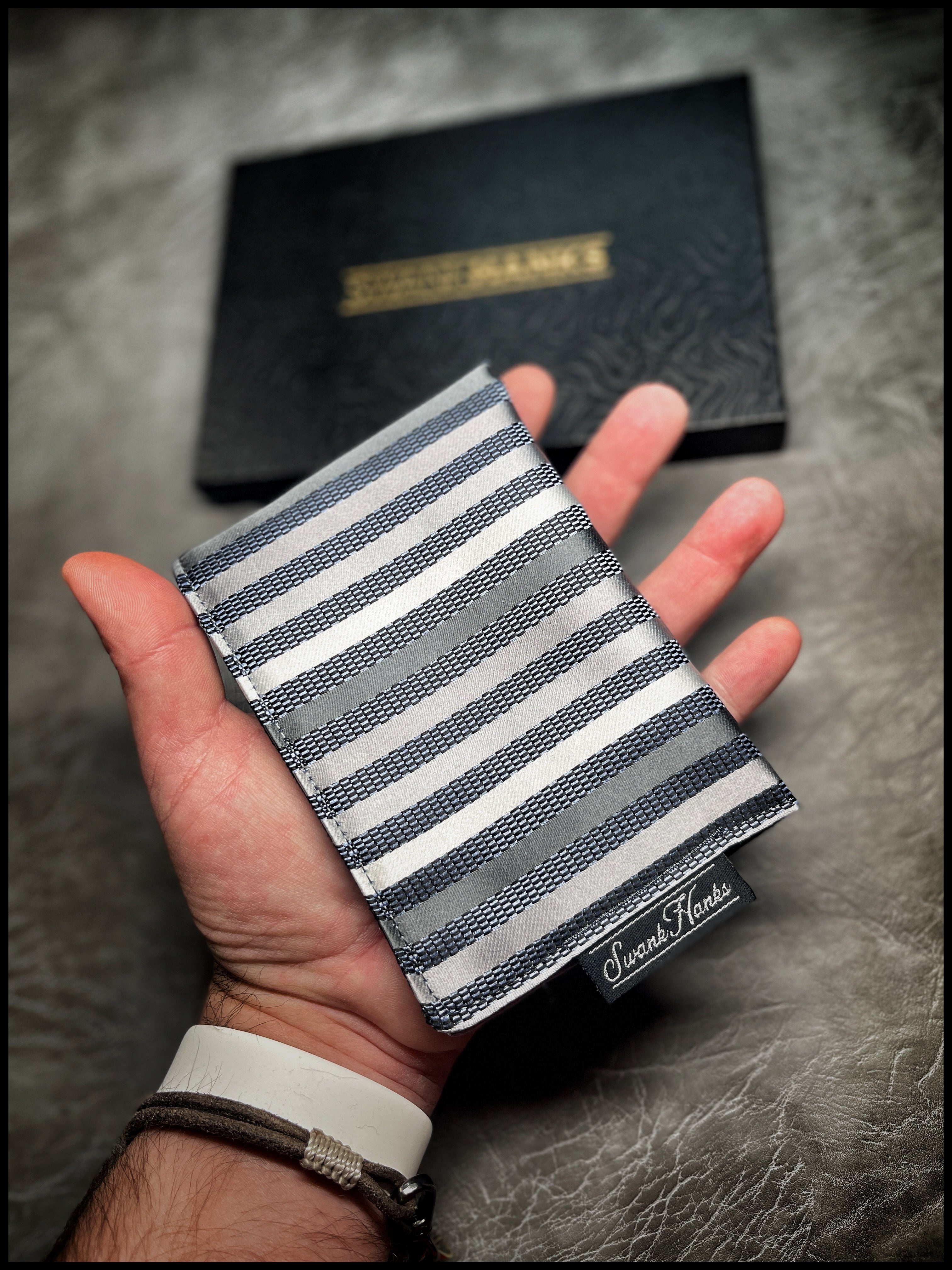 Graphite/Blue Pinstripe Mini Hanks