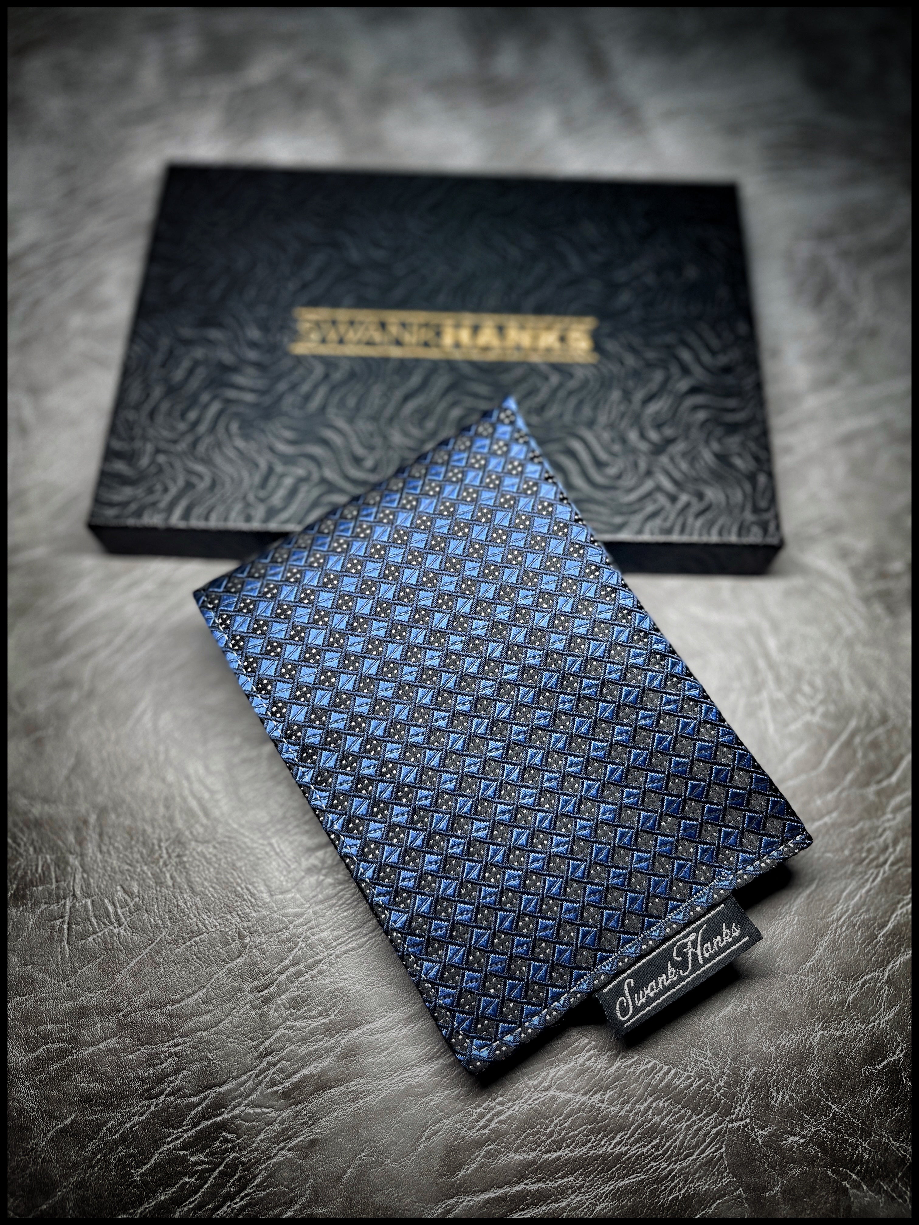 Mini Blue/Silver Checkered Silk Hanks