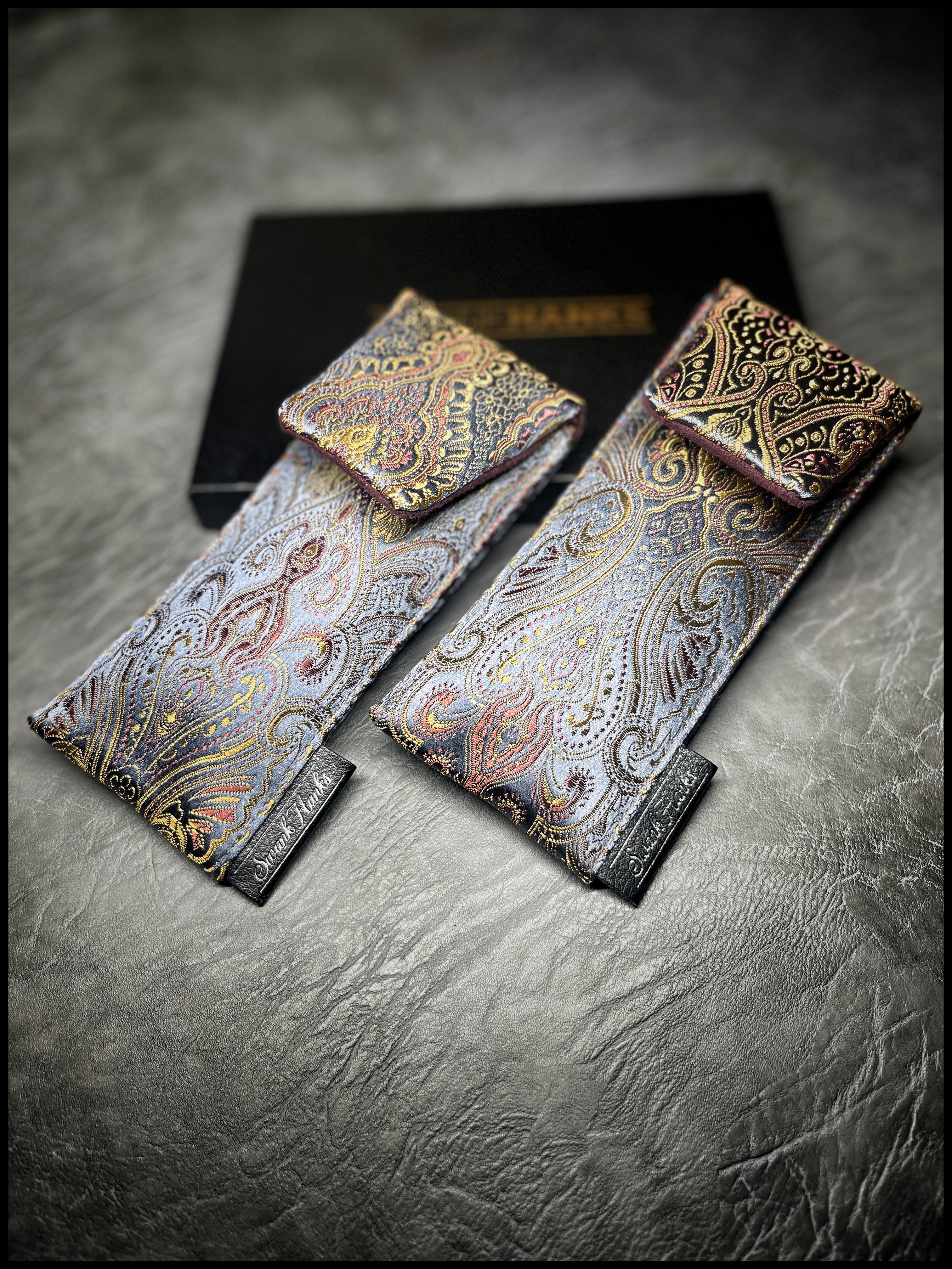 Royal Paisley/ Burgundy Microsuede Single Pouch