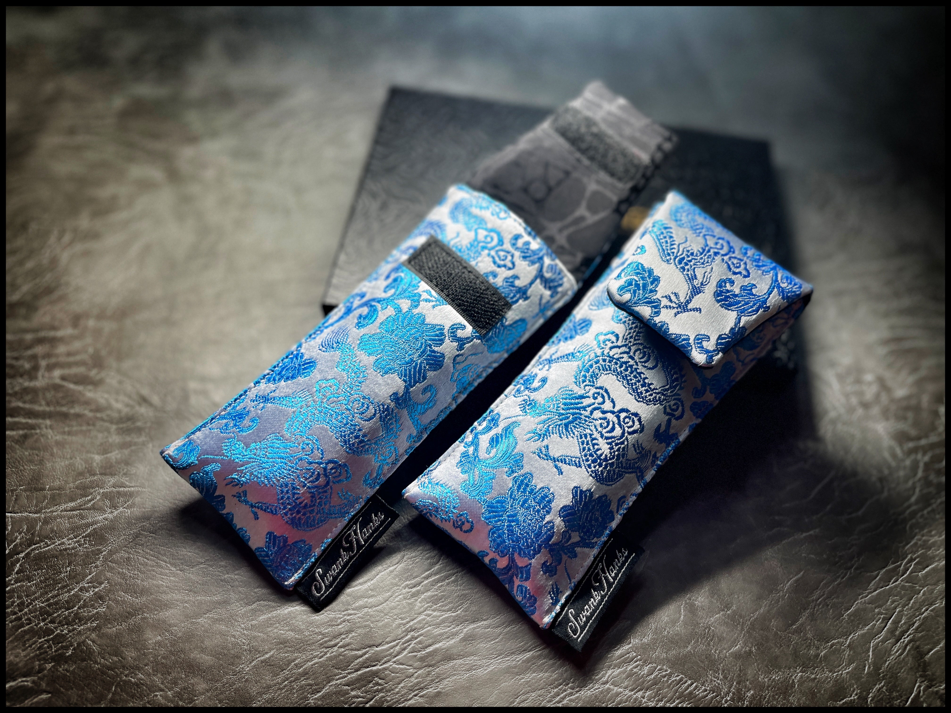 Silver/Blue Dragon Silk V2 Single Pouch
