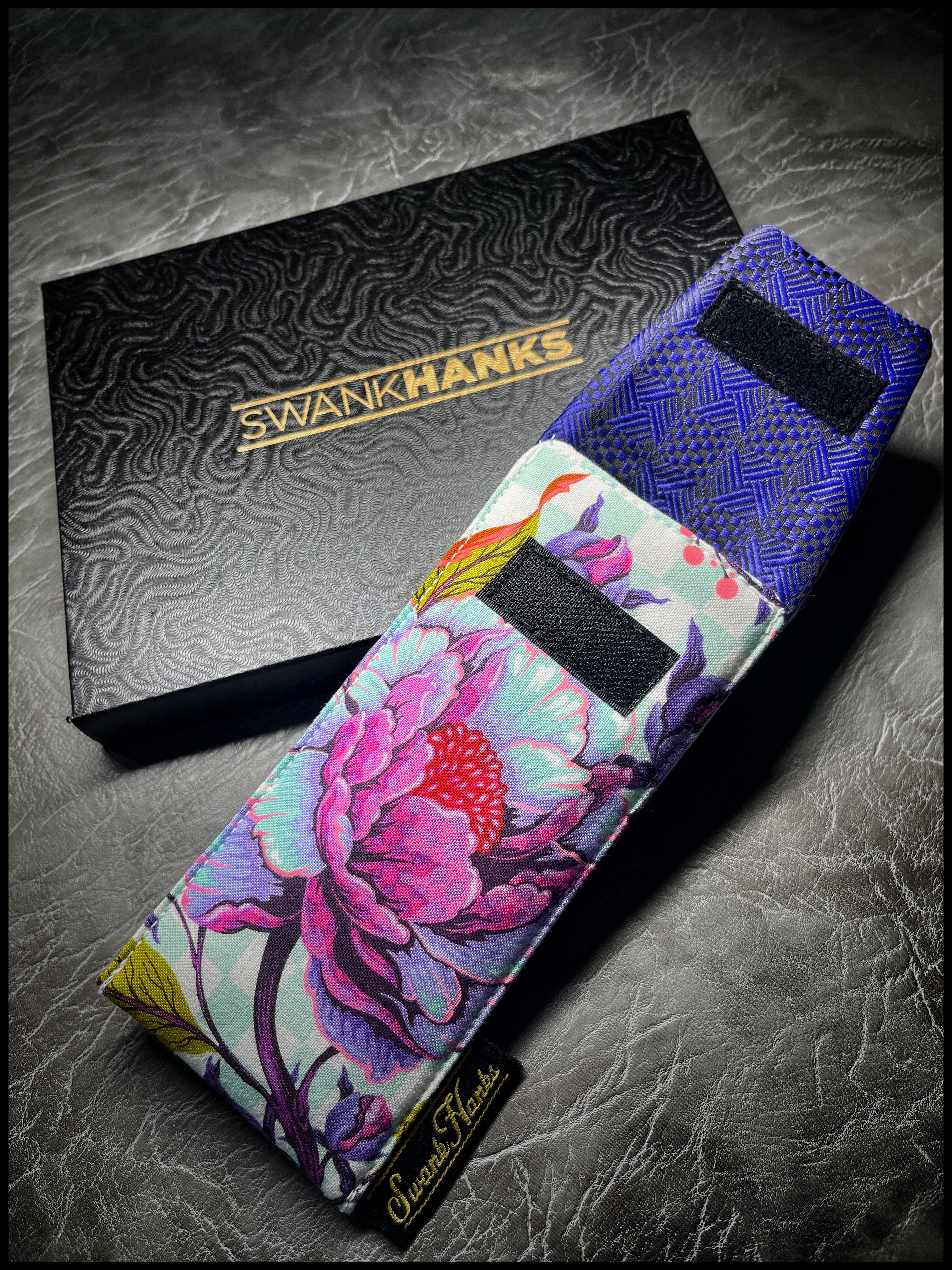 Neon Floral V5/Blurple CrossHatch Silk Single Pouch