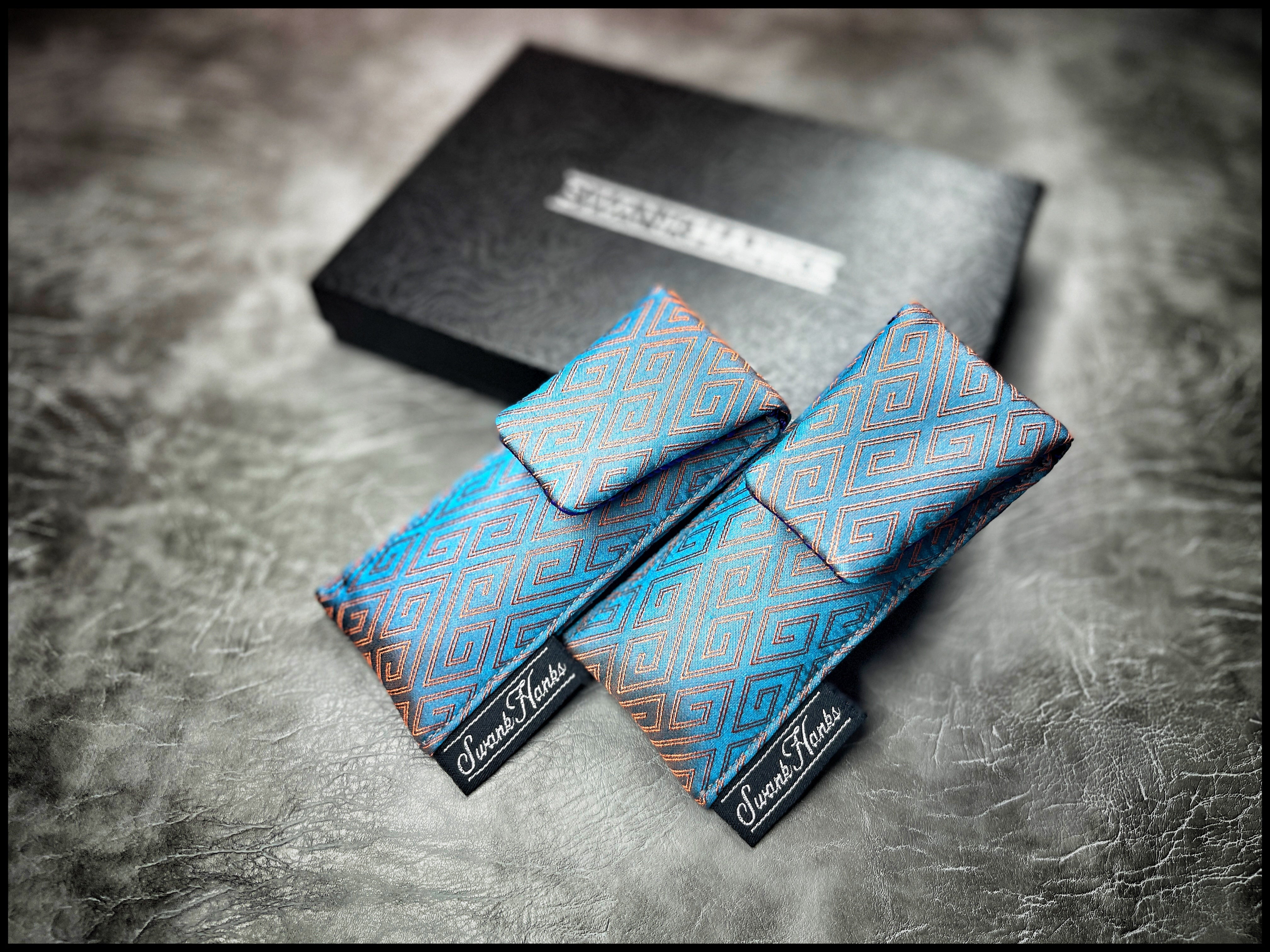 Electric Blue/ Orange Mulberry Single Slot Mini Pouch