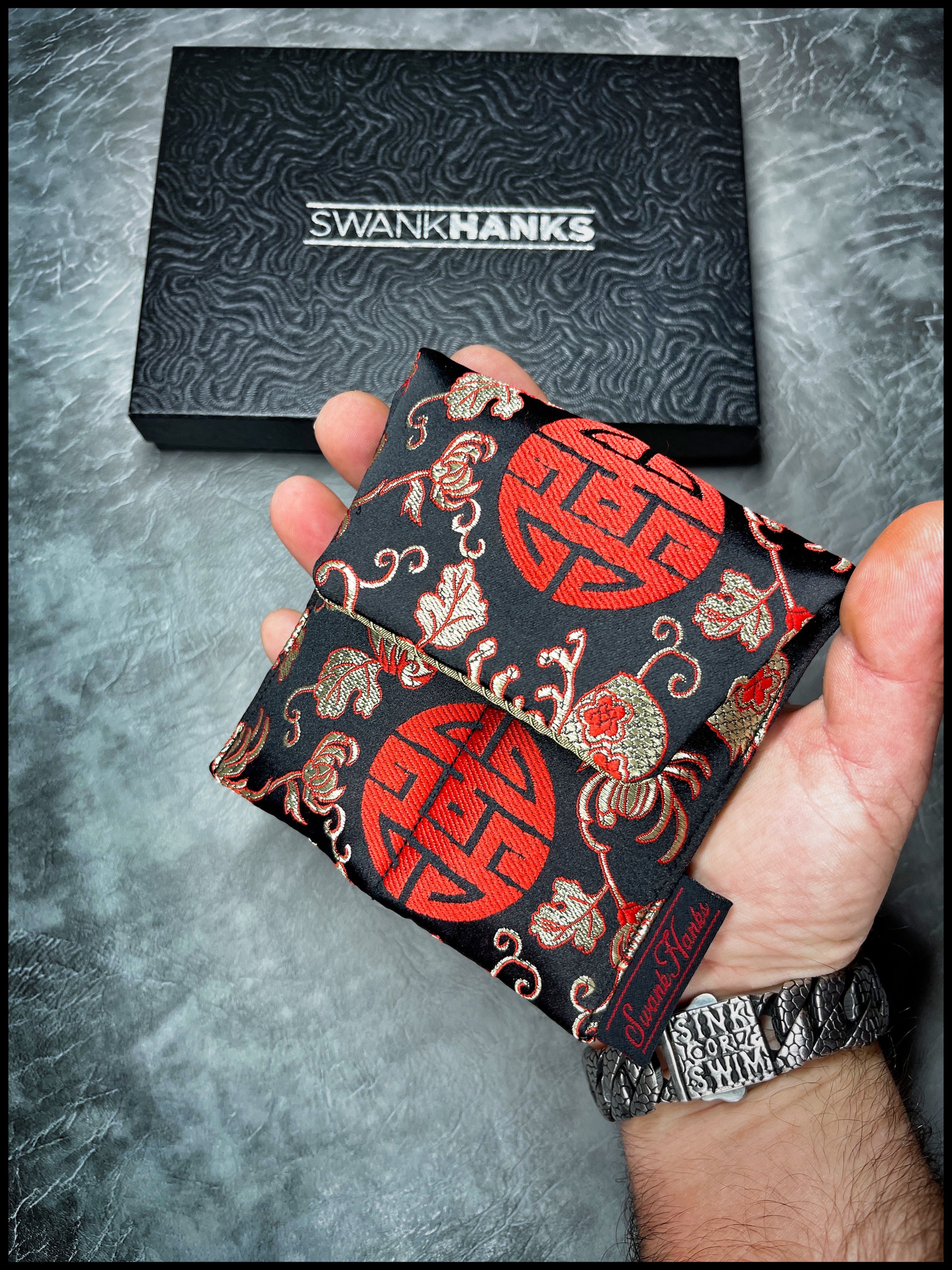 Black/Red Quigong Mini Double Slot Pouch