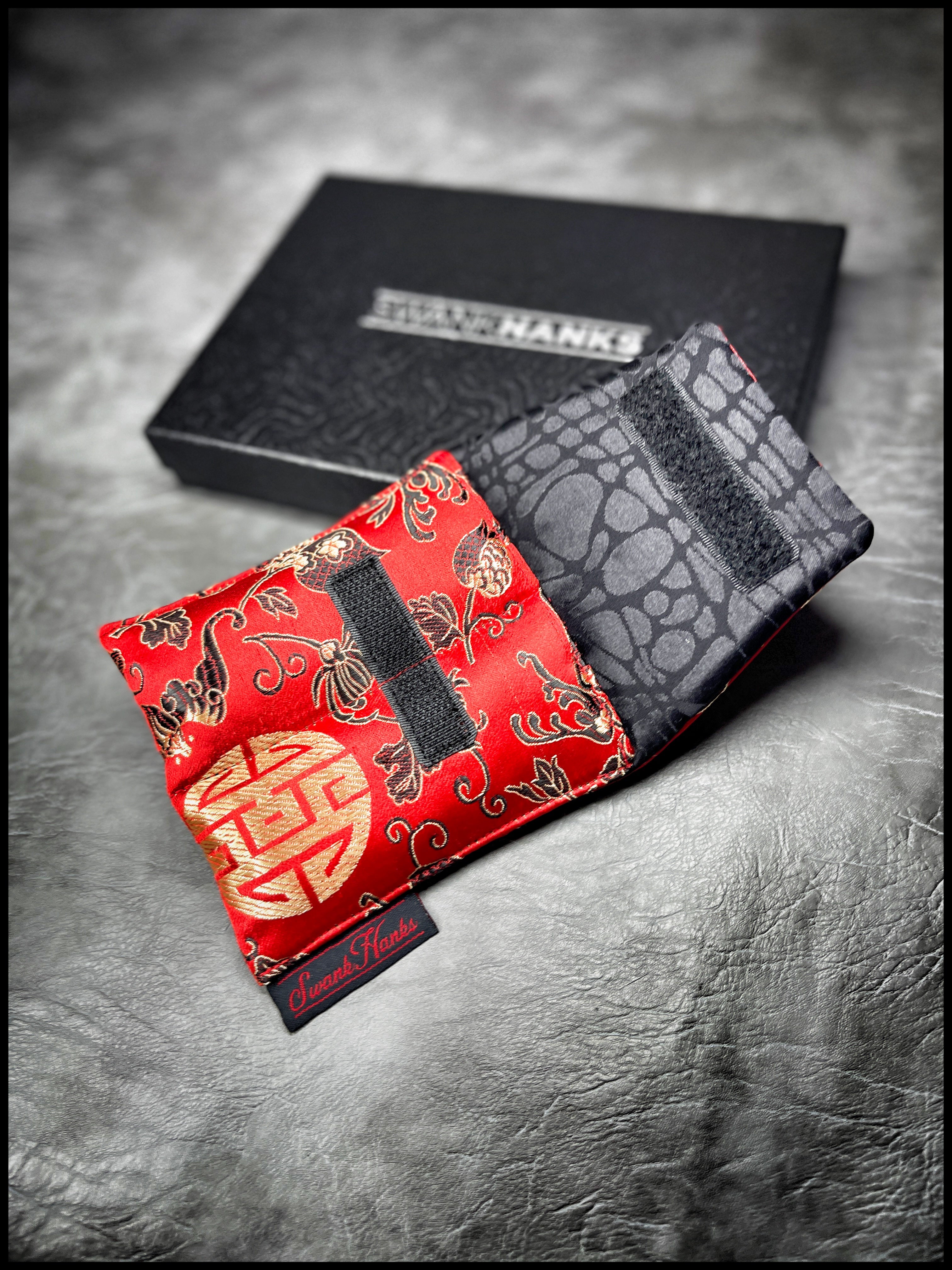 1-OFF Red/Gold Quigong Mini Double Slot Pouch