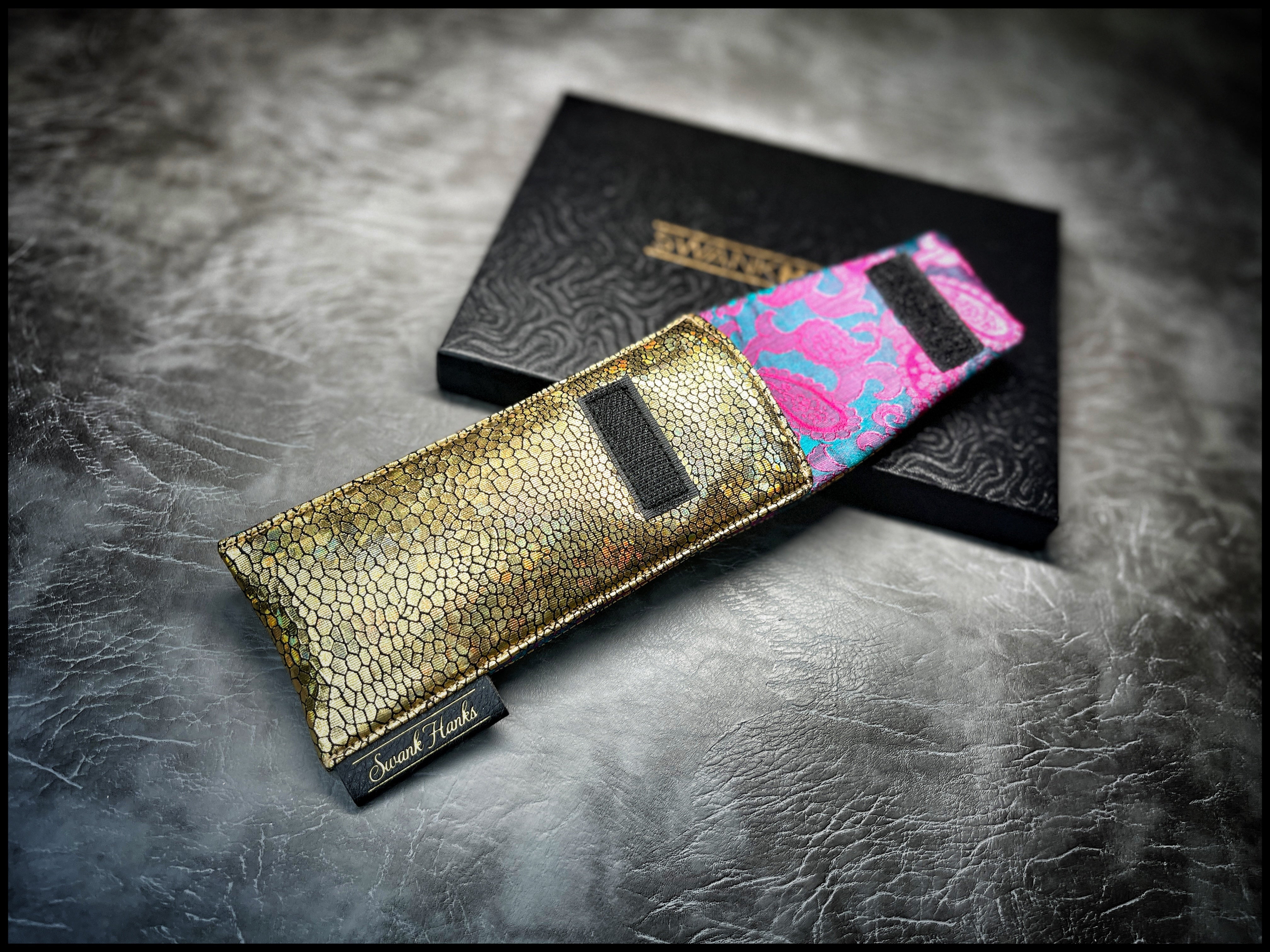 UV Gold Dragonscale/ Mulberry Silk Paisley Single Pouch