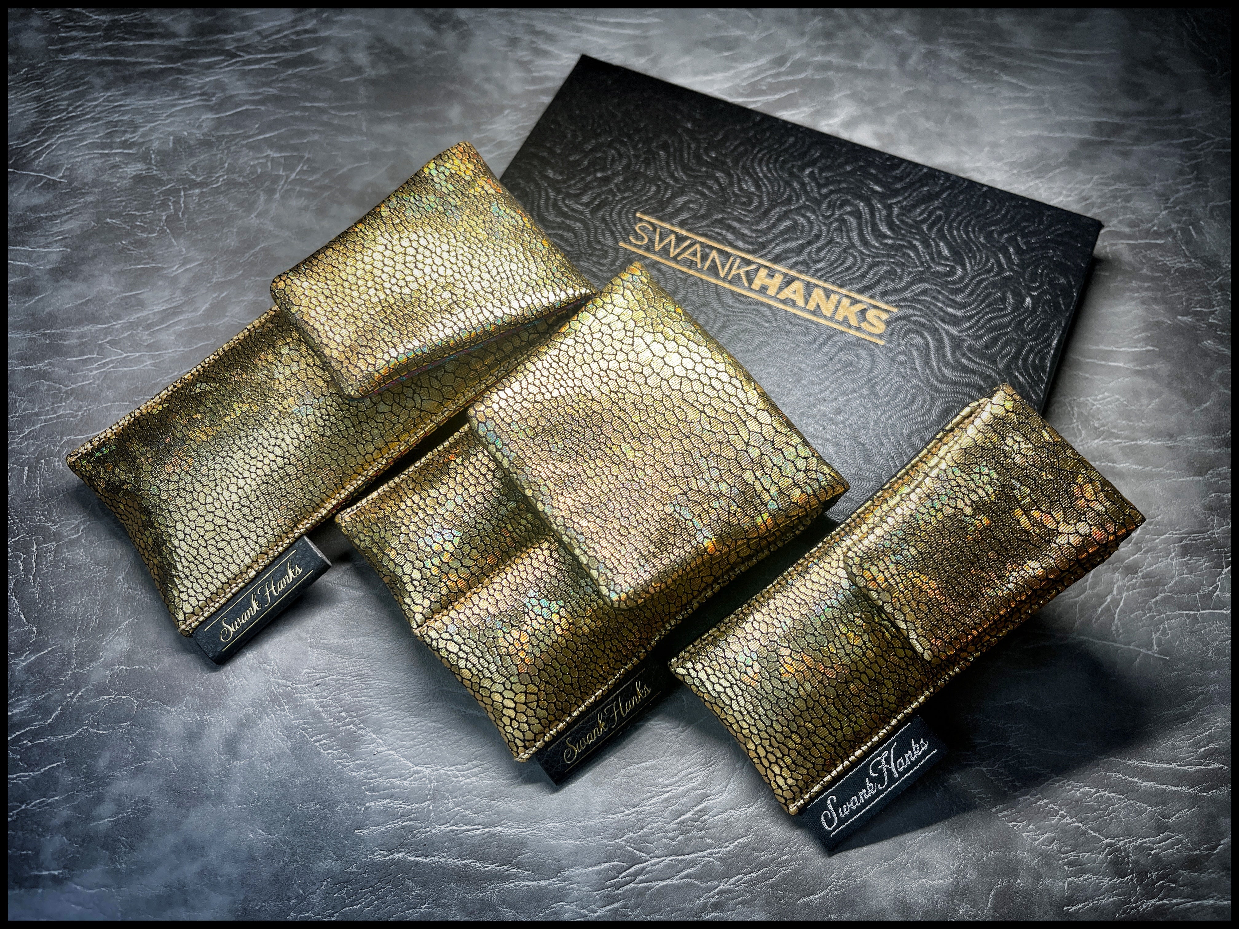 UV Gold Dragonscale/ Mulberry Silk Paisley Single Pouch