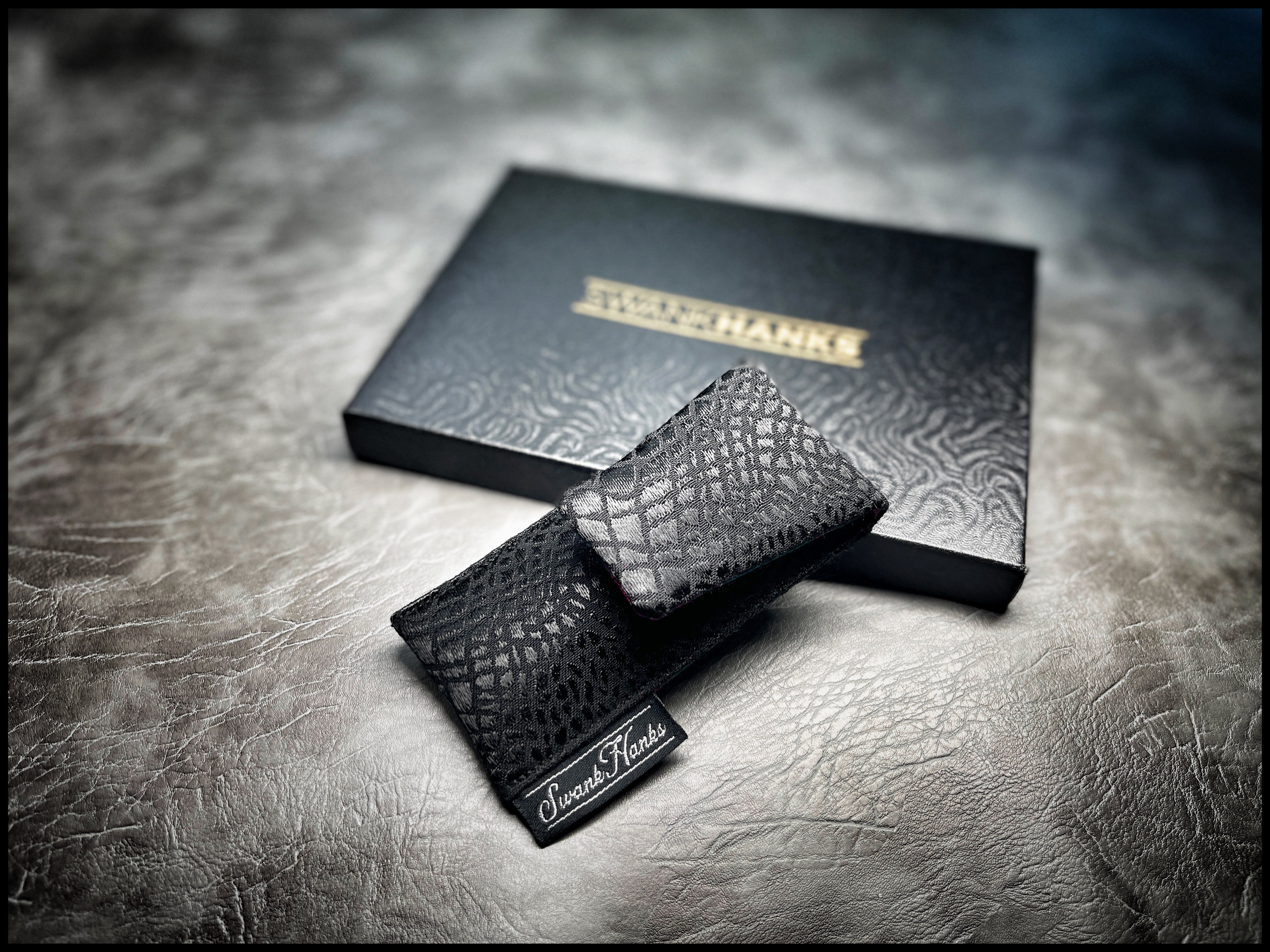 Black Silk Cashmere Dragon Silk Mini Single Pouch