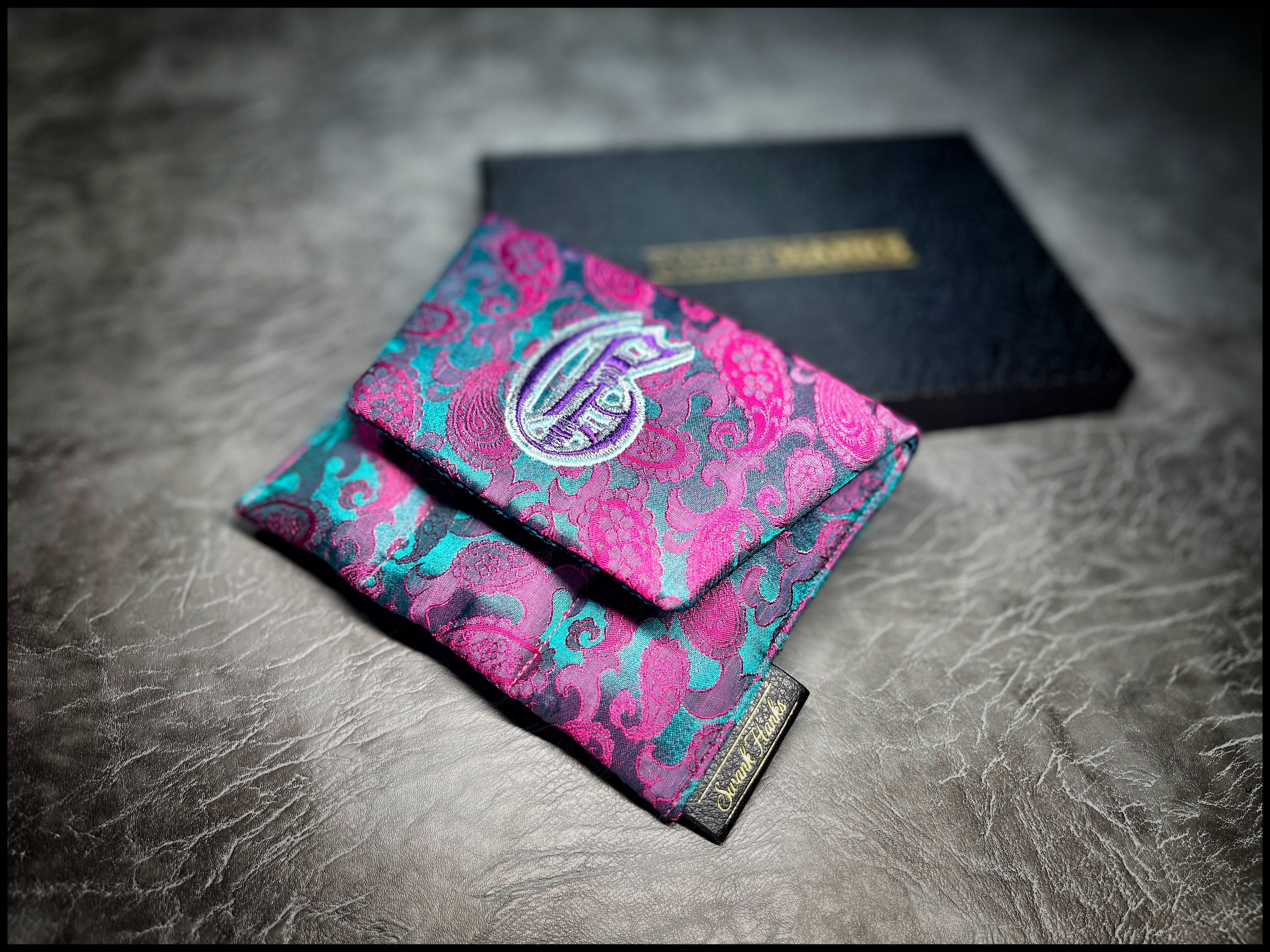 1-OFF Griffin Mulberry Silk Paisley Mini Triple-Slot Pouch