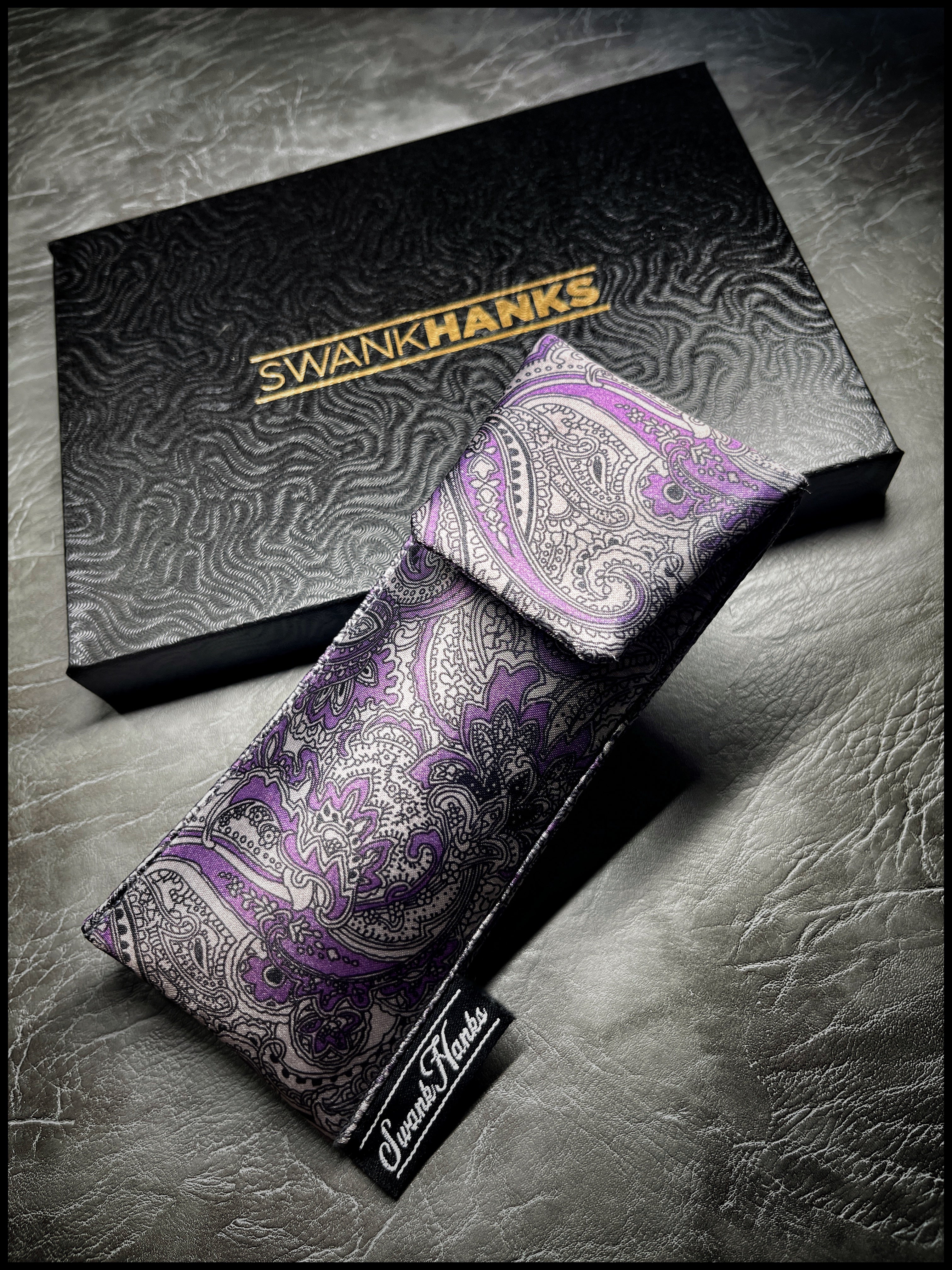 Purple Silk Royal Paisley Single Pouch