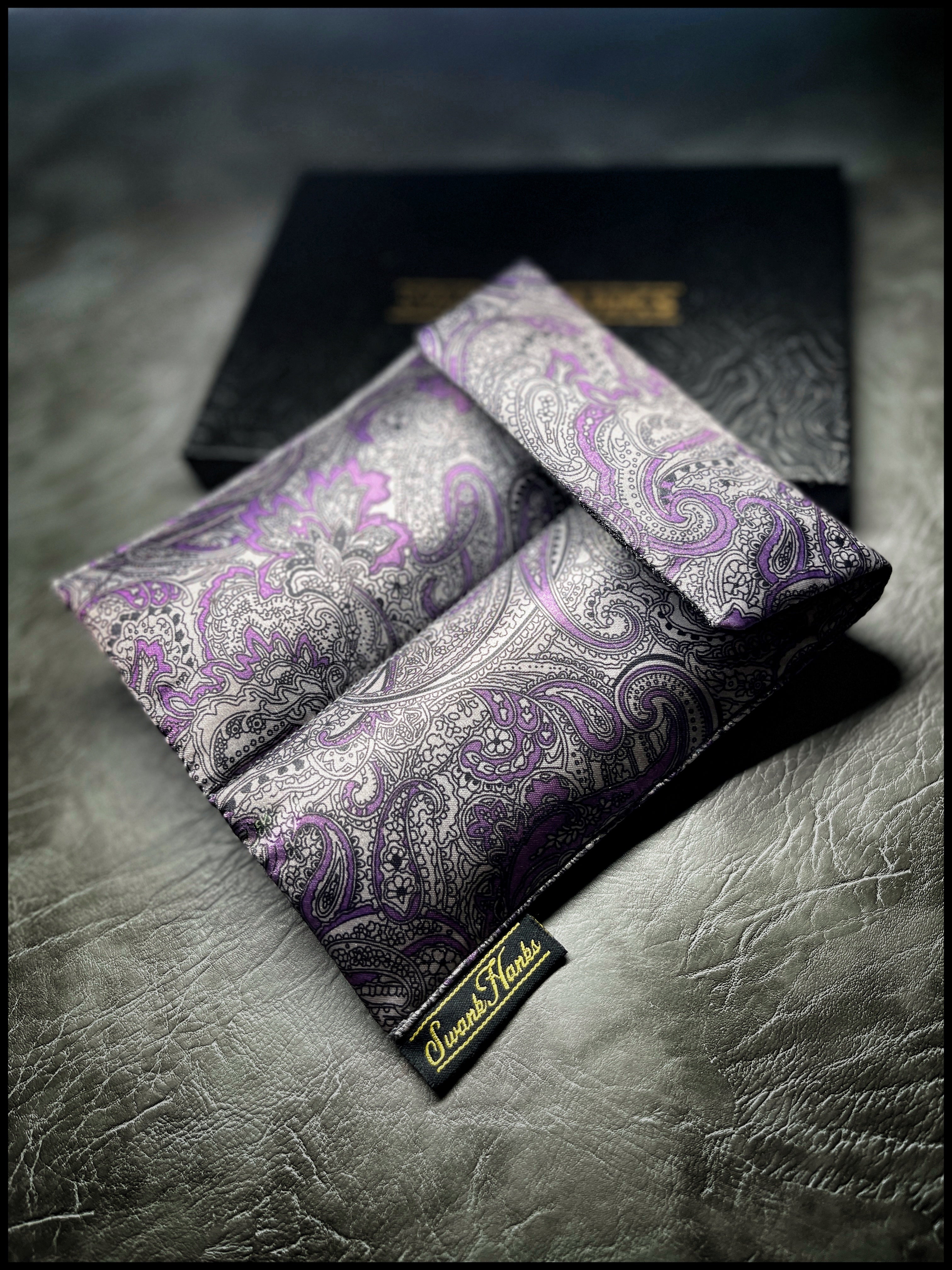 1-OFF Purple Royal Paisley Silk Double-Slot Pouch
