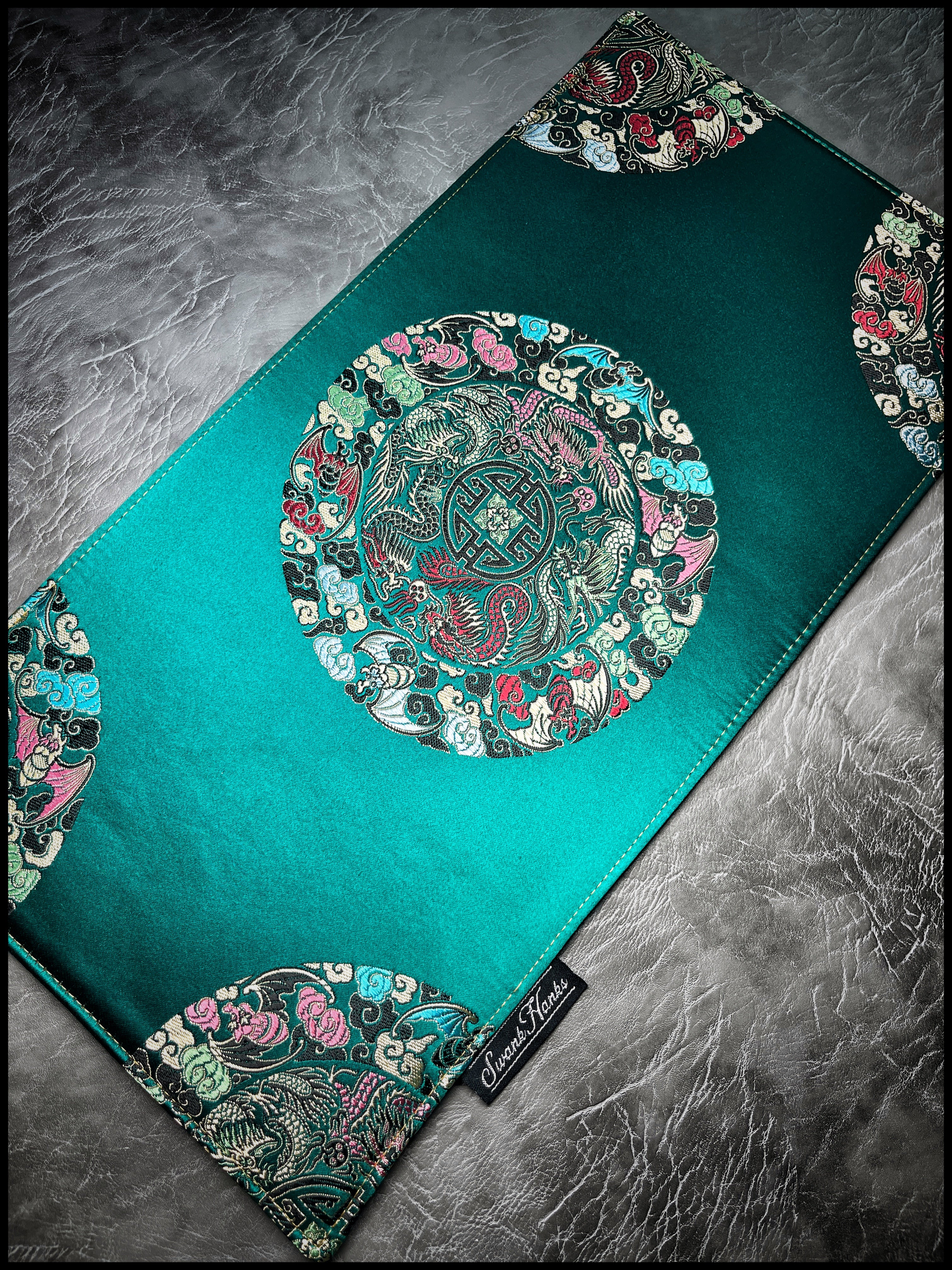 Satin Teal Silk Fu Display Mat