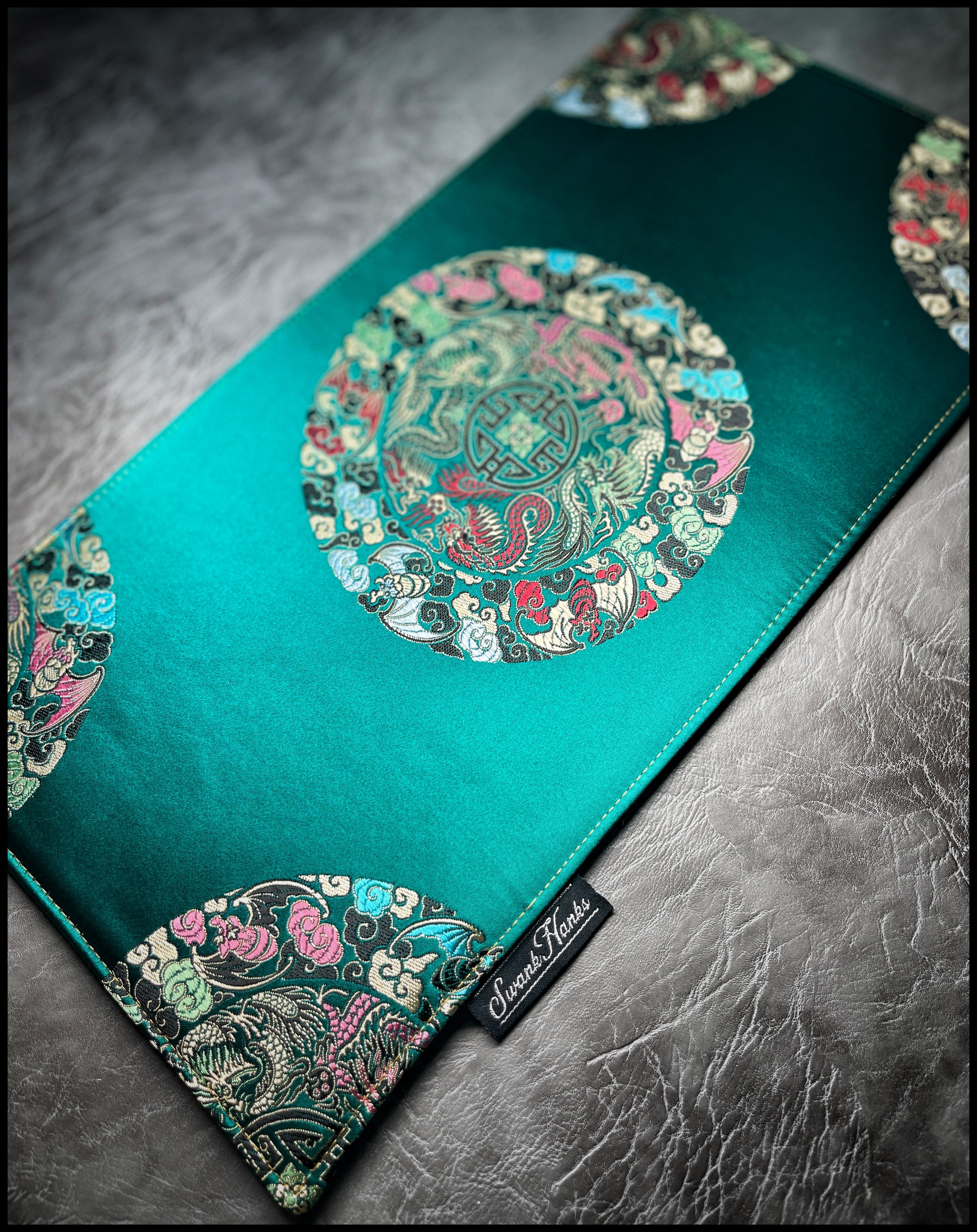 Satin Teal Silk Fu Display Mat