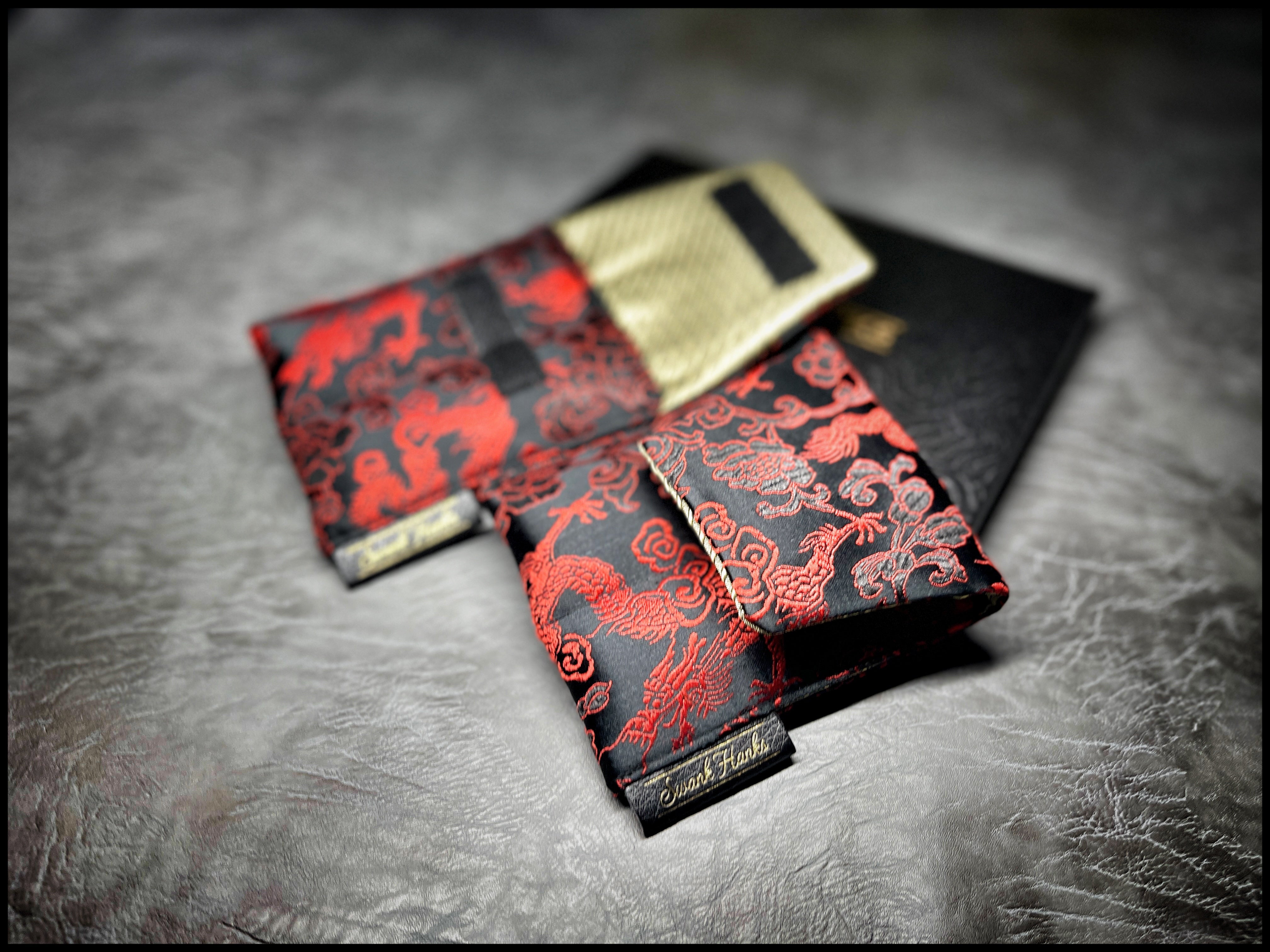 Red/Black DragonSilk Mini Double-Slot Pouch