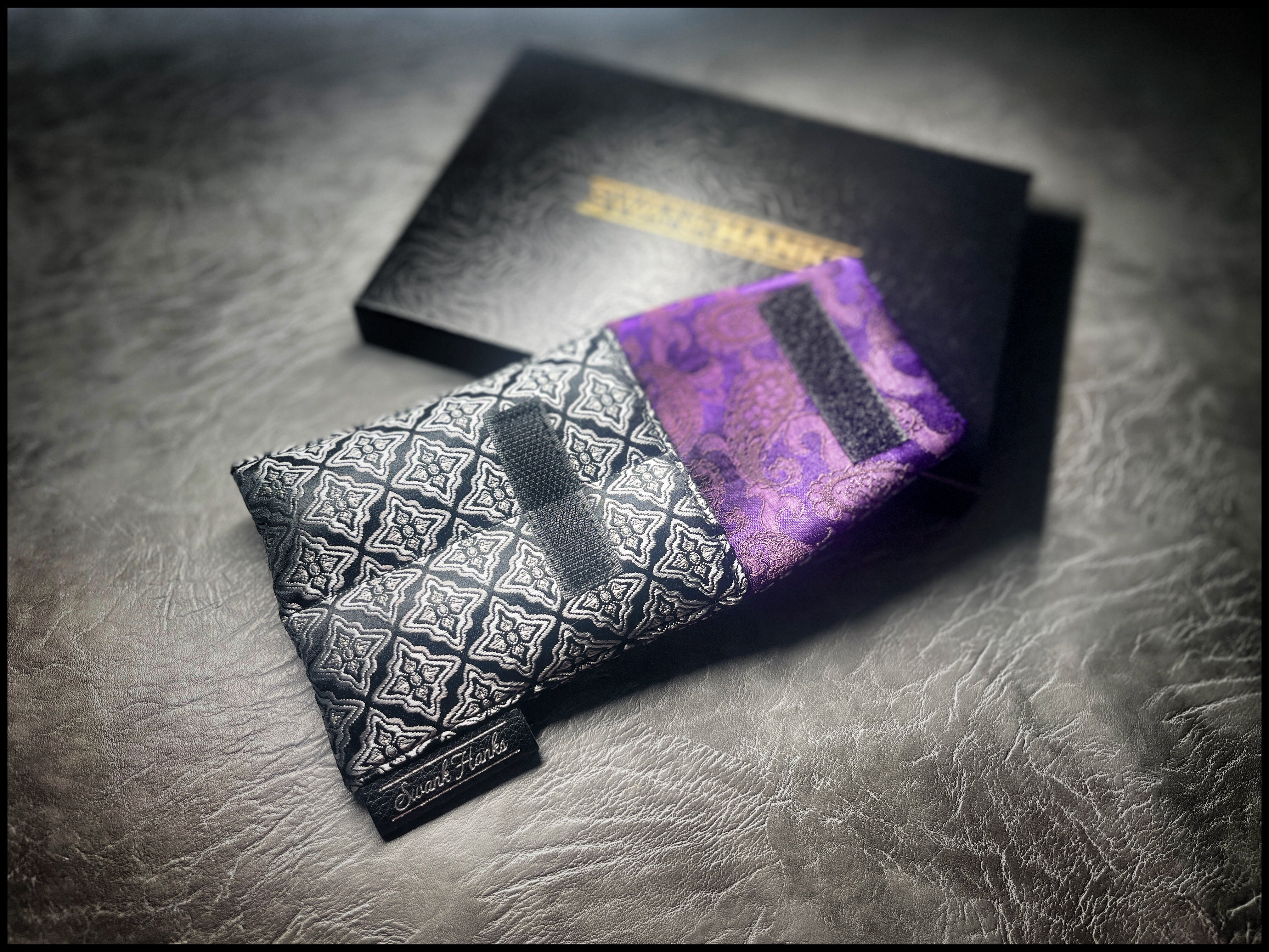 Twilight Silver Silk Brocade Mini Double-Slot Pouch