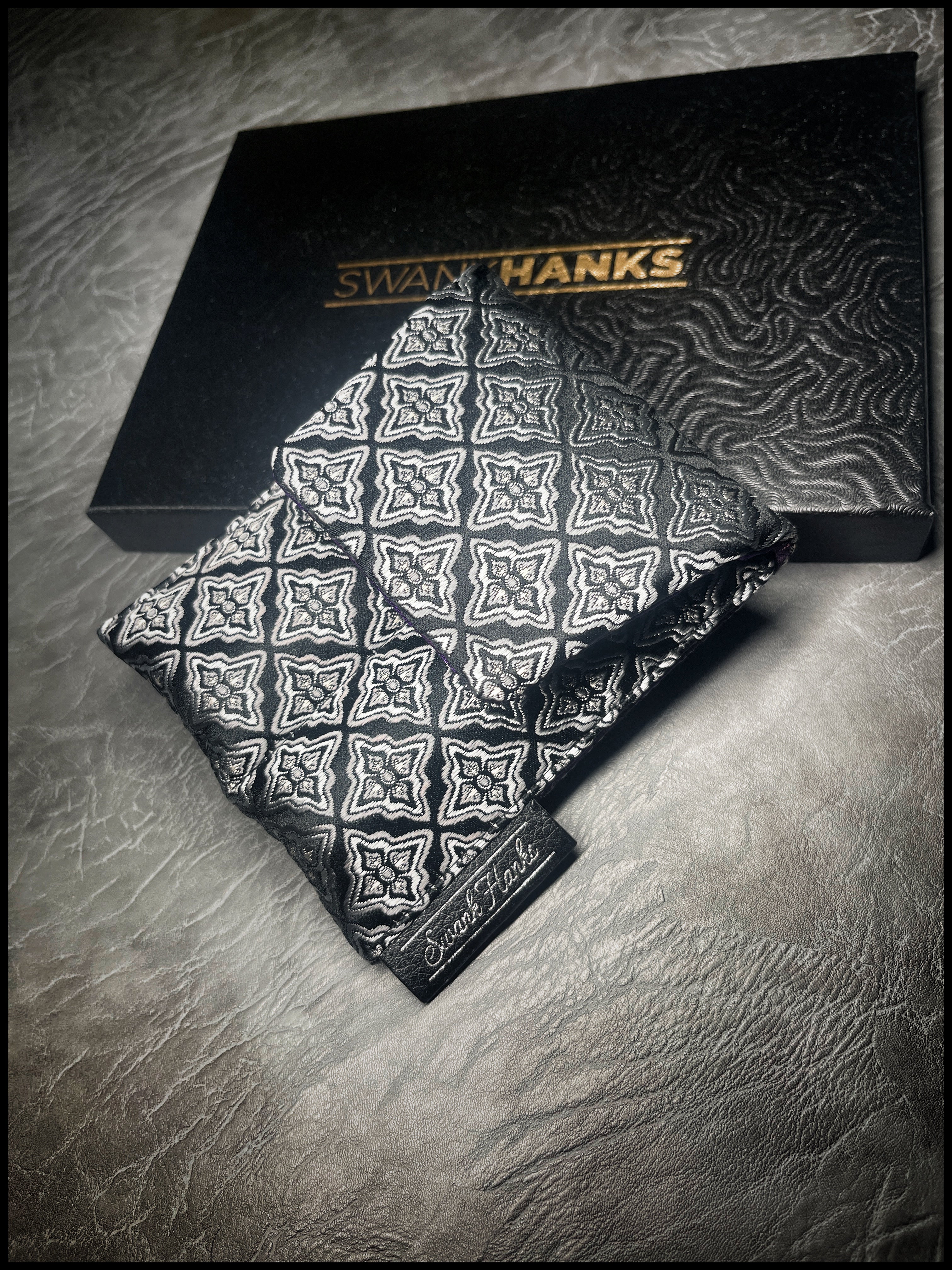 Twilight Silver Silk Brocade Mini Double-Slot Pouch