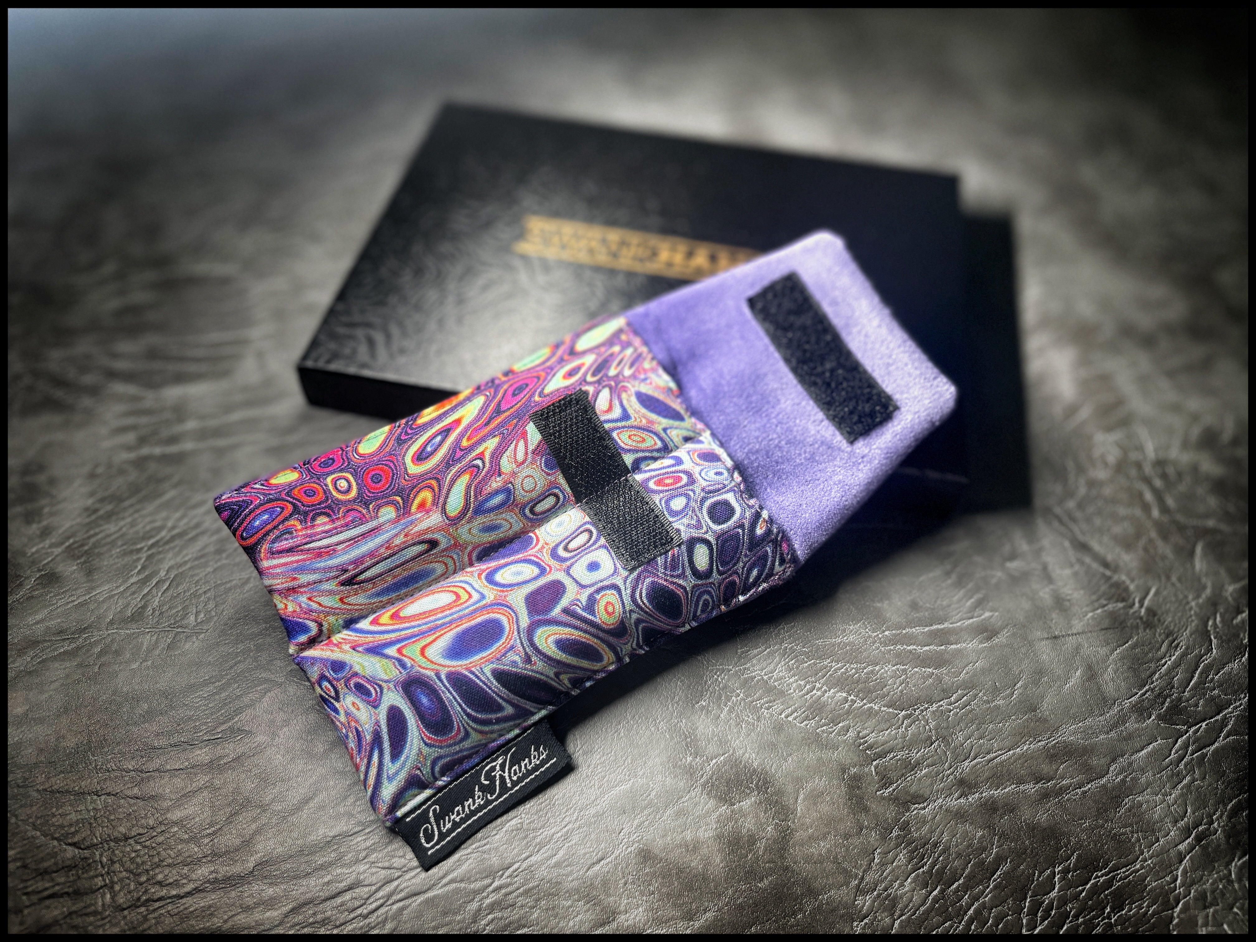 Acidic Neon/ Purple Microsuede Mini Double Slot Pouch