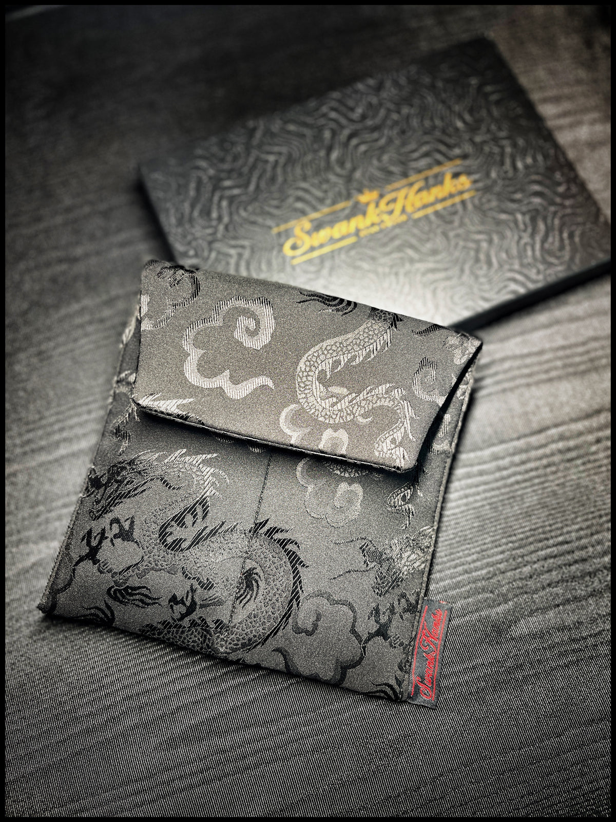 1-OFF Satin Black Dragon Silk Full Size Double-Slot