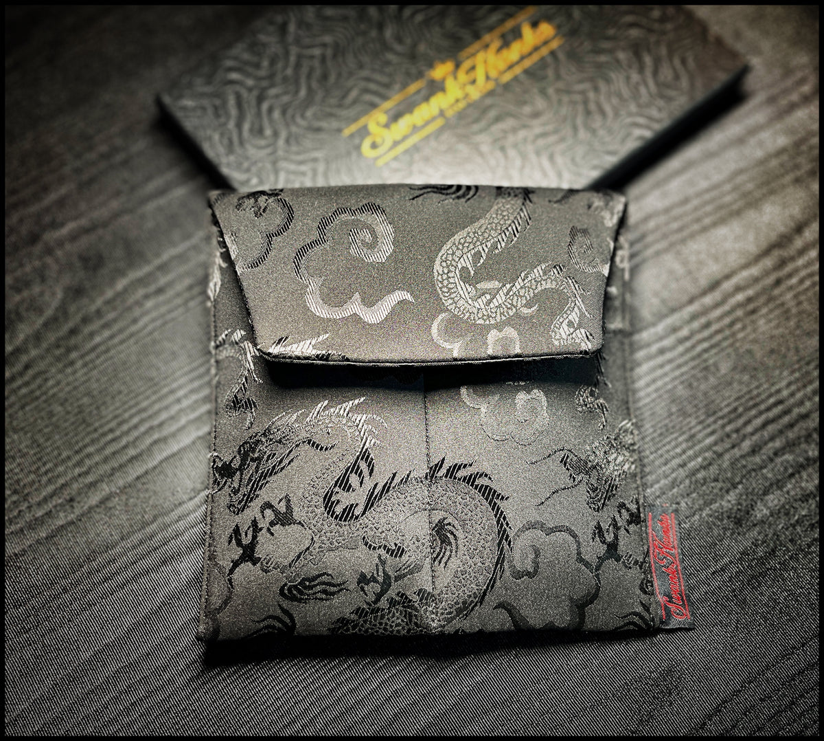 1-OFF Satin Black Dragon Silk Full Size Double-Slot
