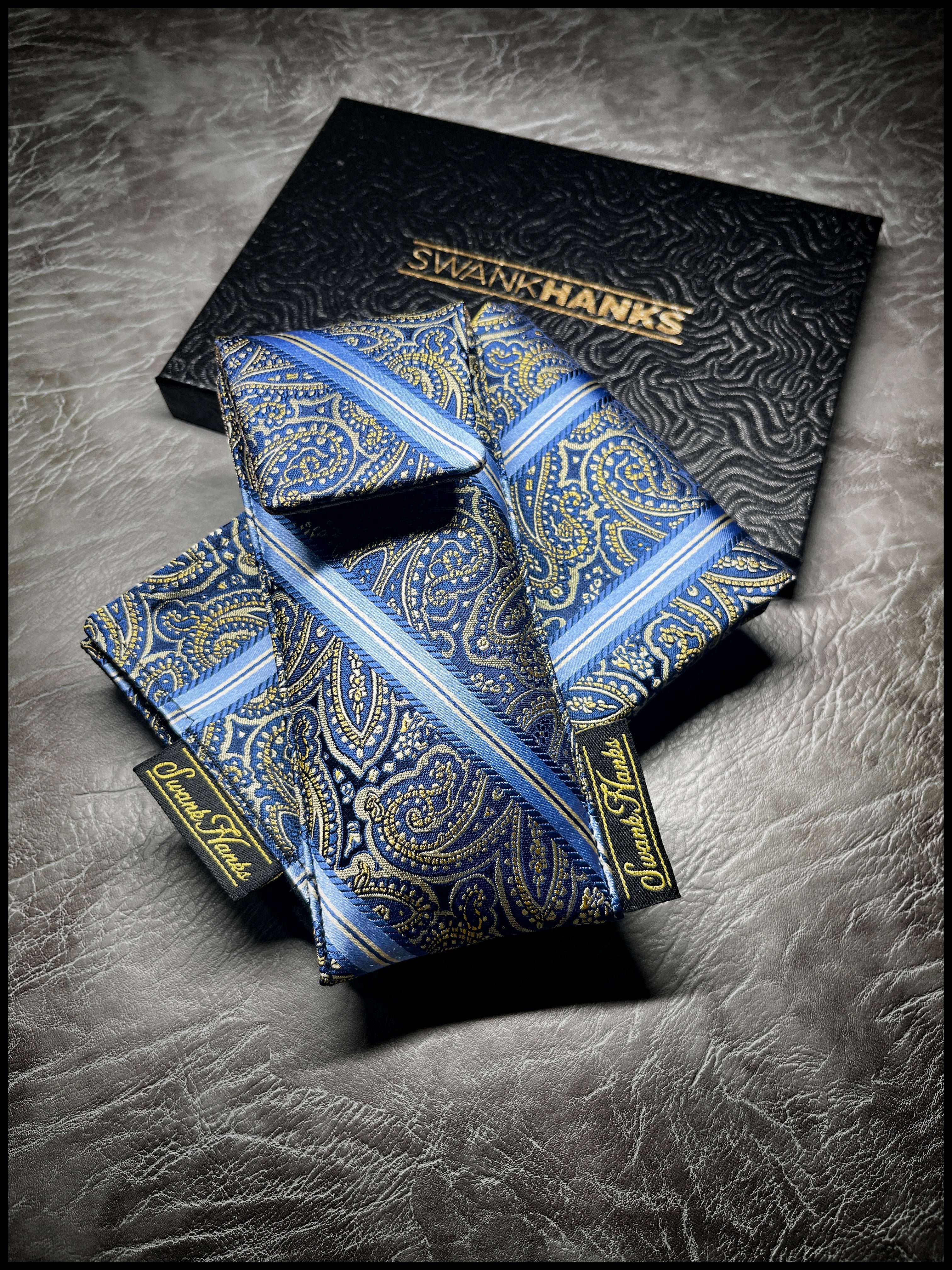 Executive Pinstripe Paisley Silk Single Pouch