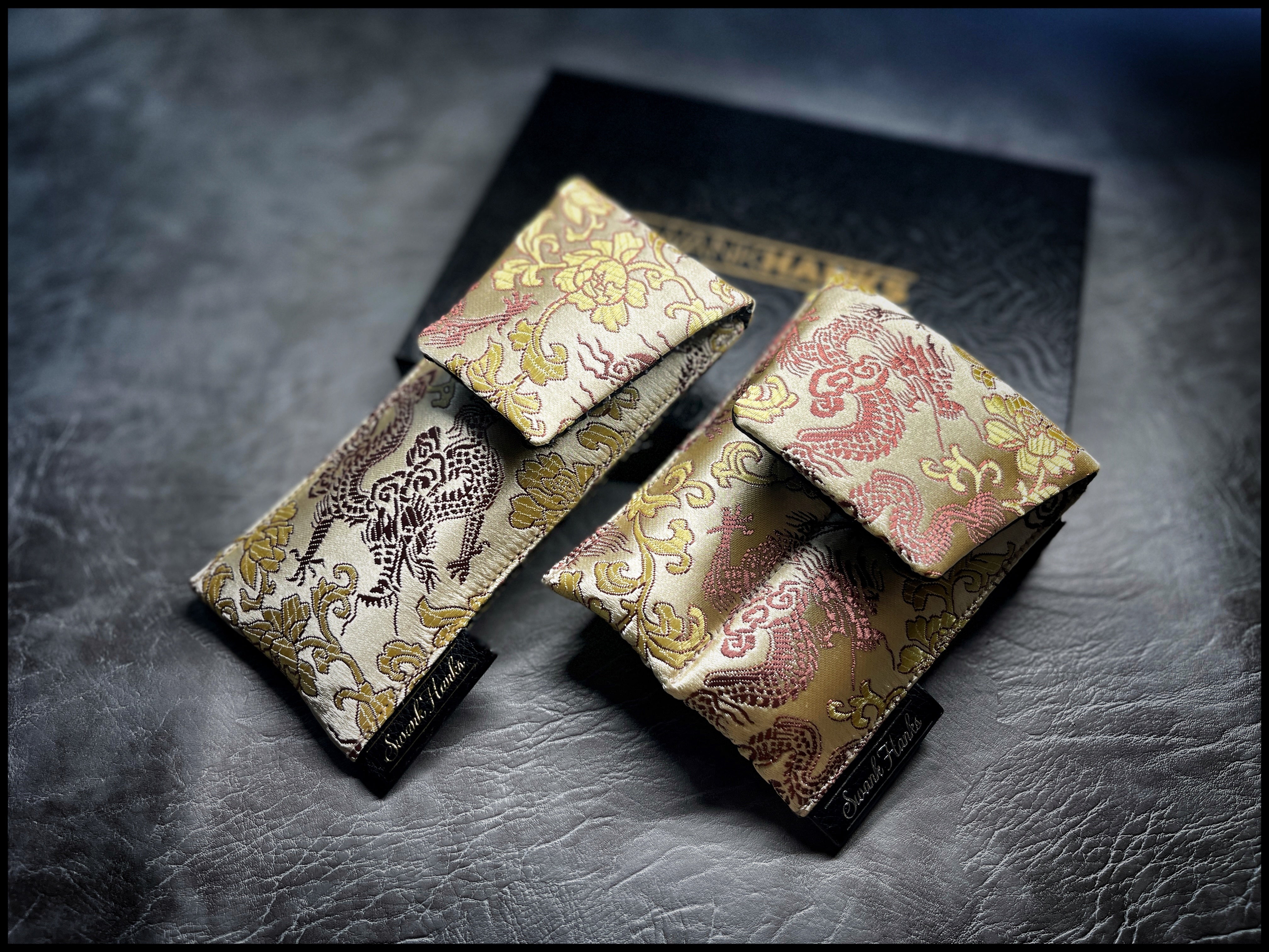 Copper/Gold Dragon Silk Mini Double-Slot Pouch