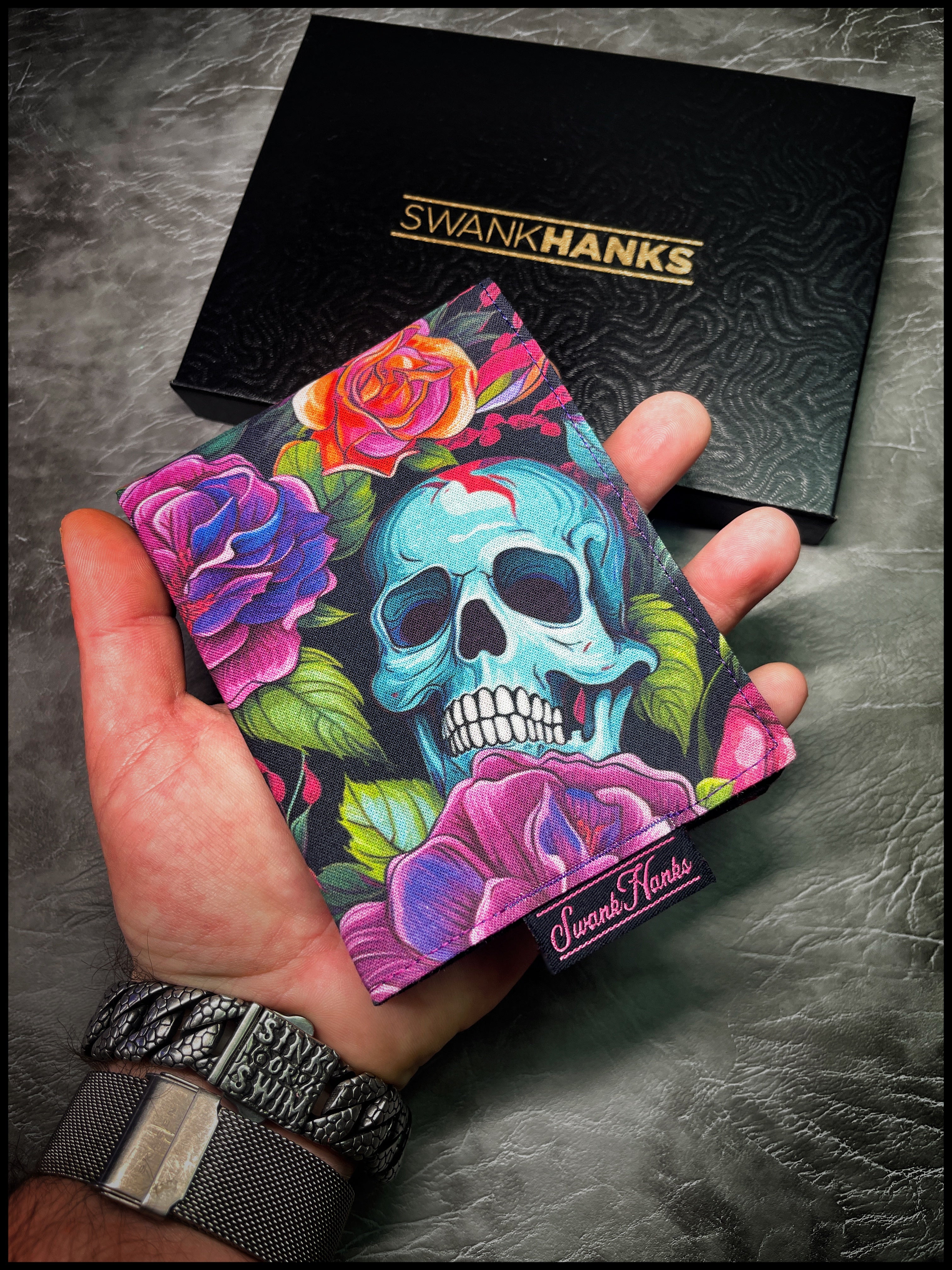 Blurple Floral Skull Hanks