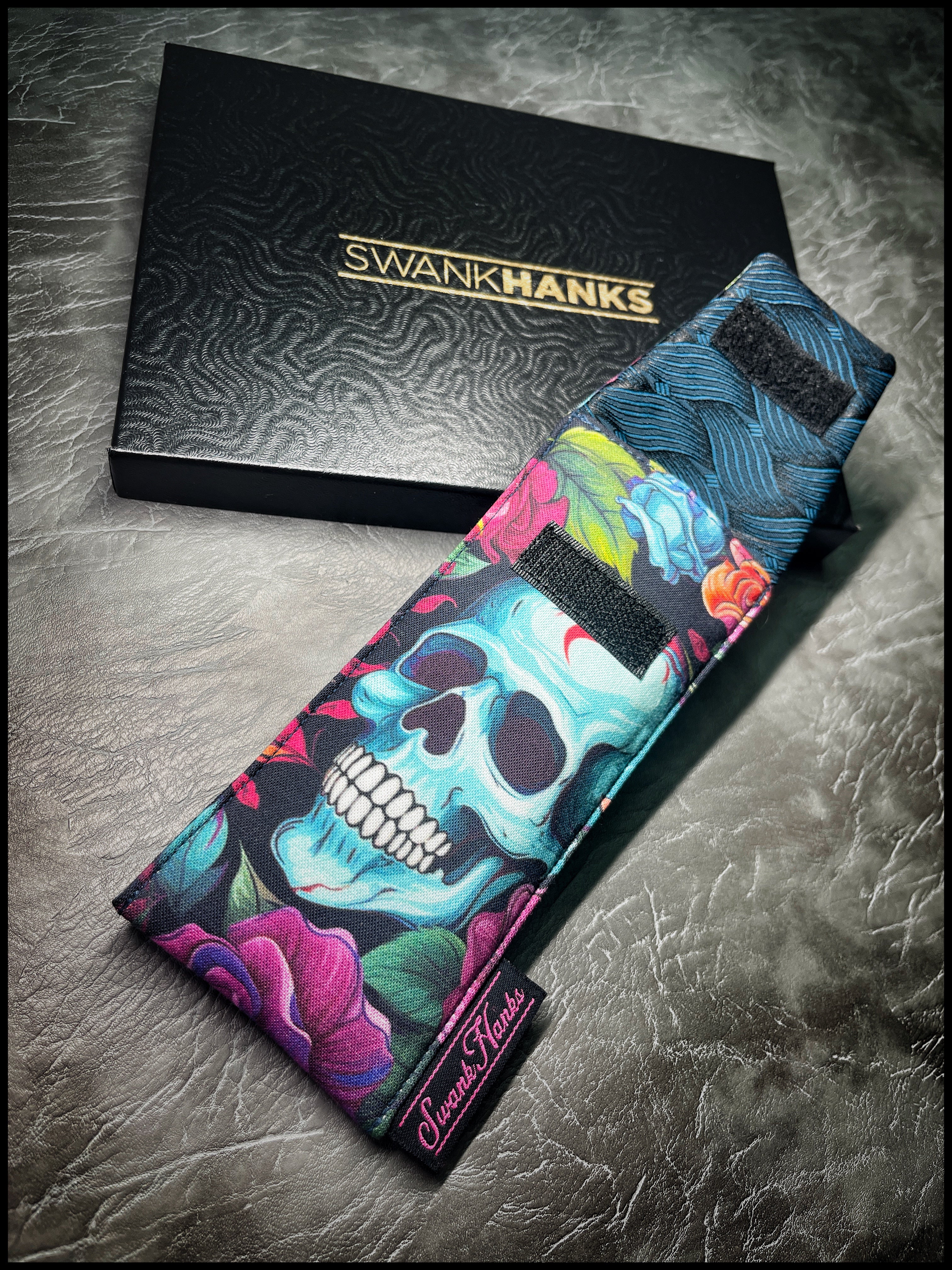 Blurple Floral Skull Full-Size Pouches