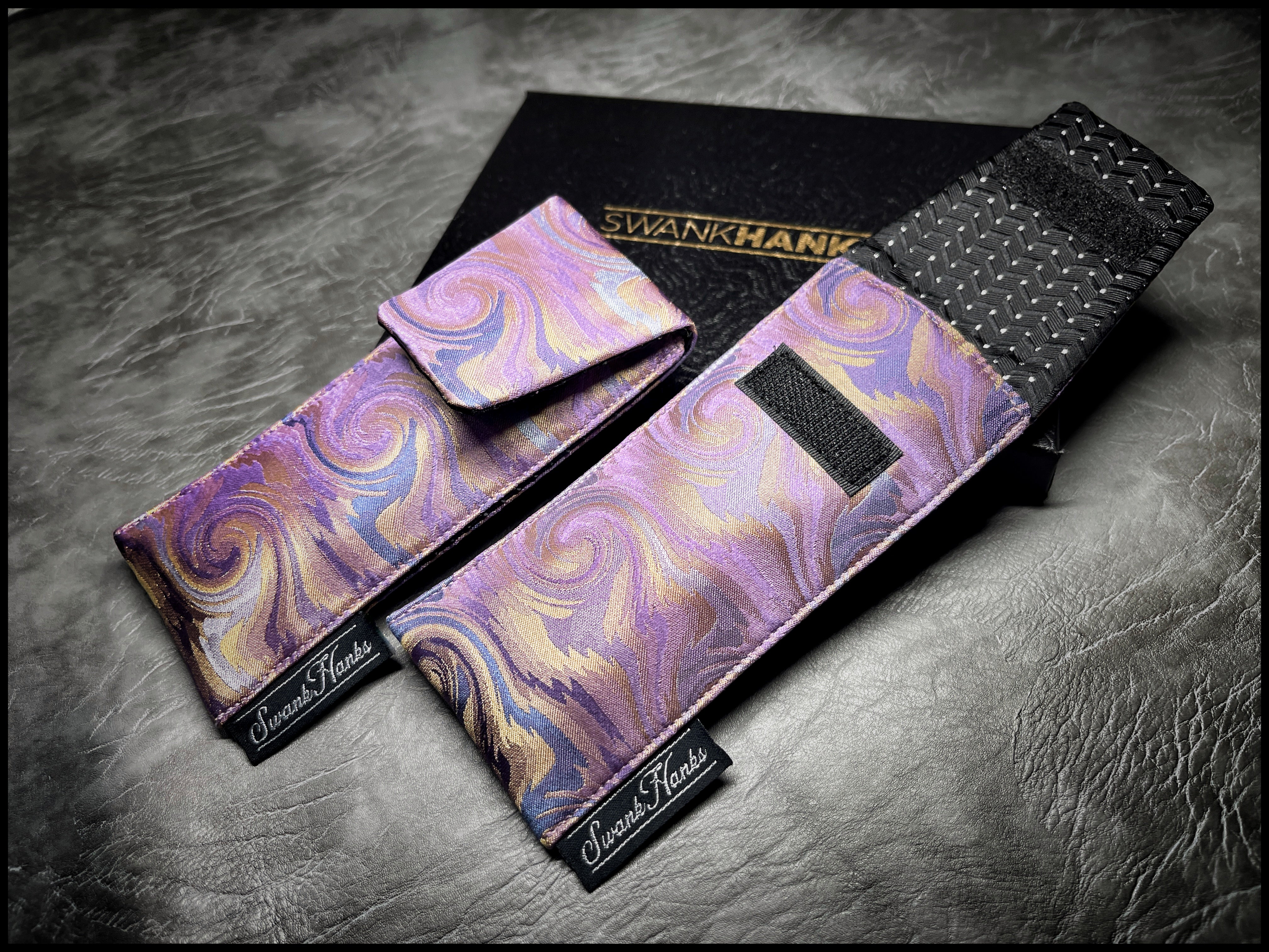 Purp/Gold Cloud Silk / Black Silk Jacquard Single Pouch
