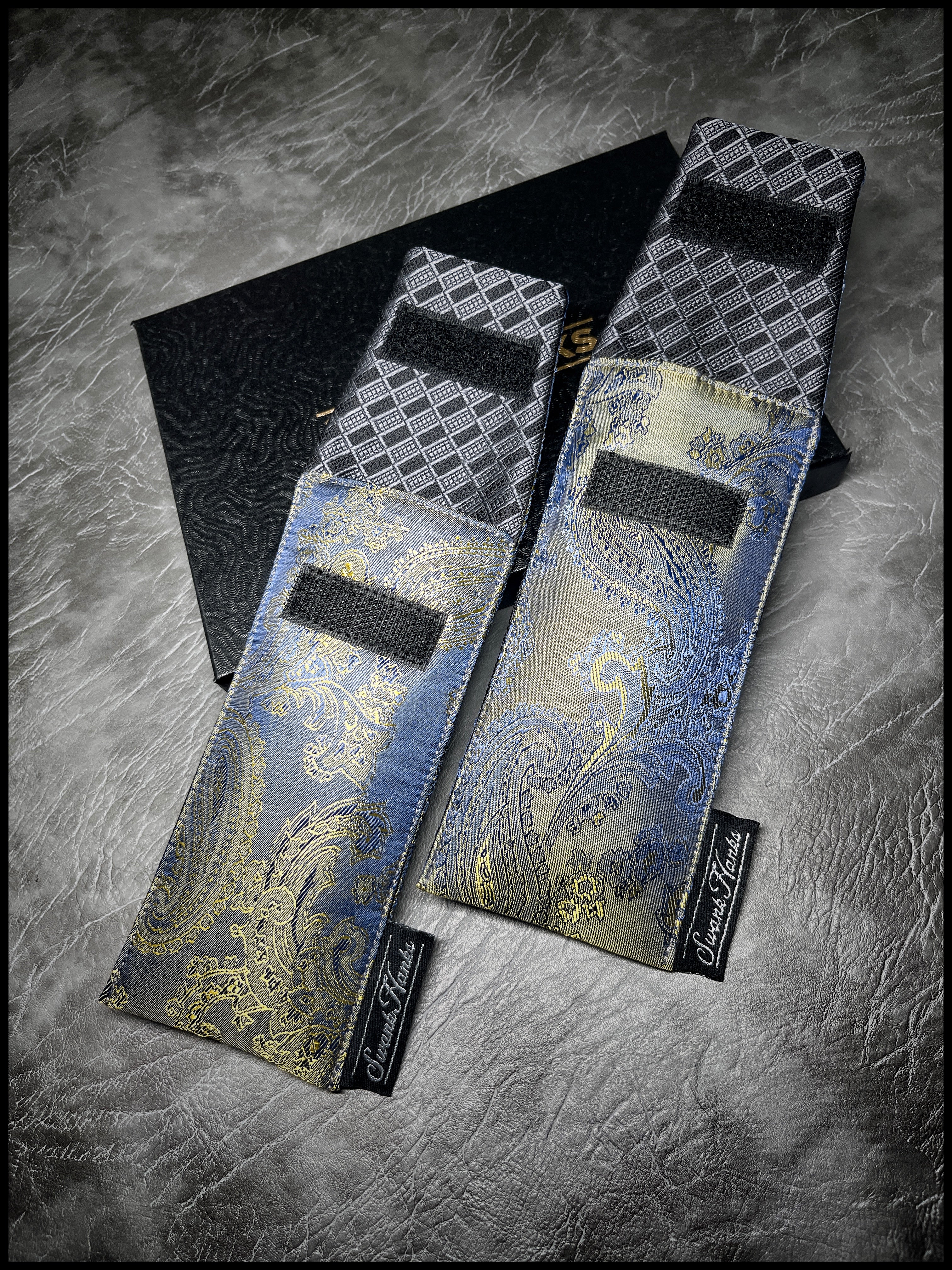 Mulberry Color Shifting Gold/ Blue Silk Jacquard Single Pouch