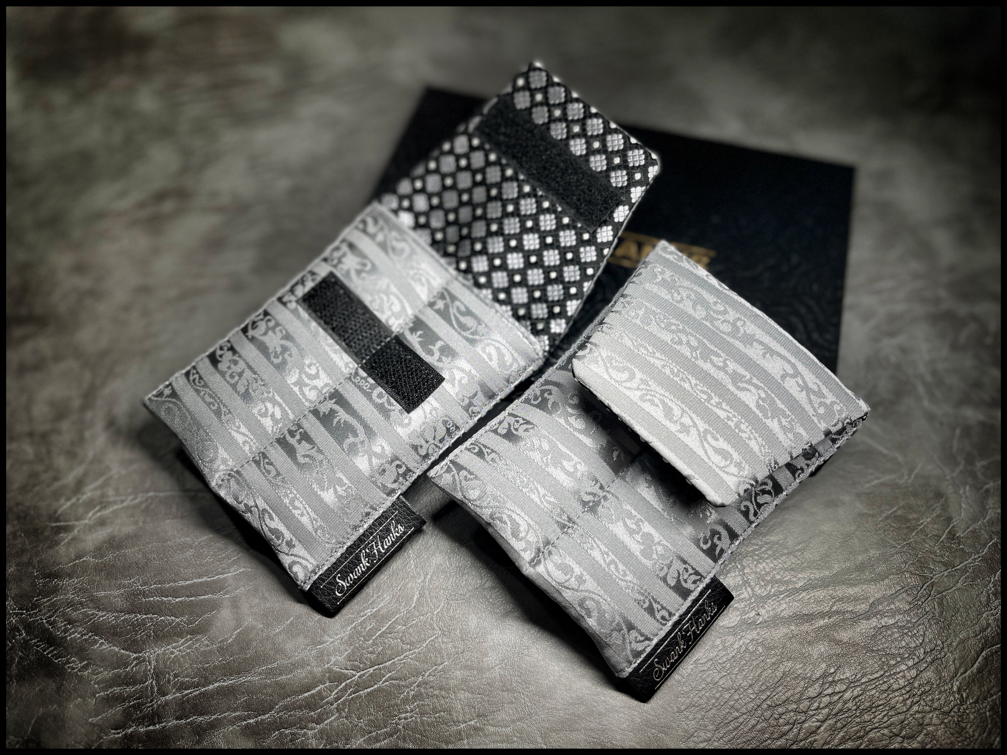 Silver Silk Charmeuse Mini Double Slot Pouch