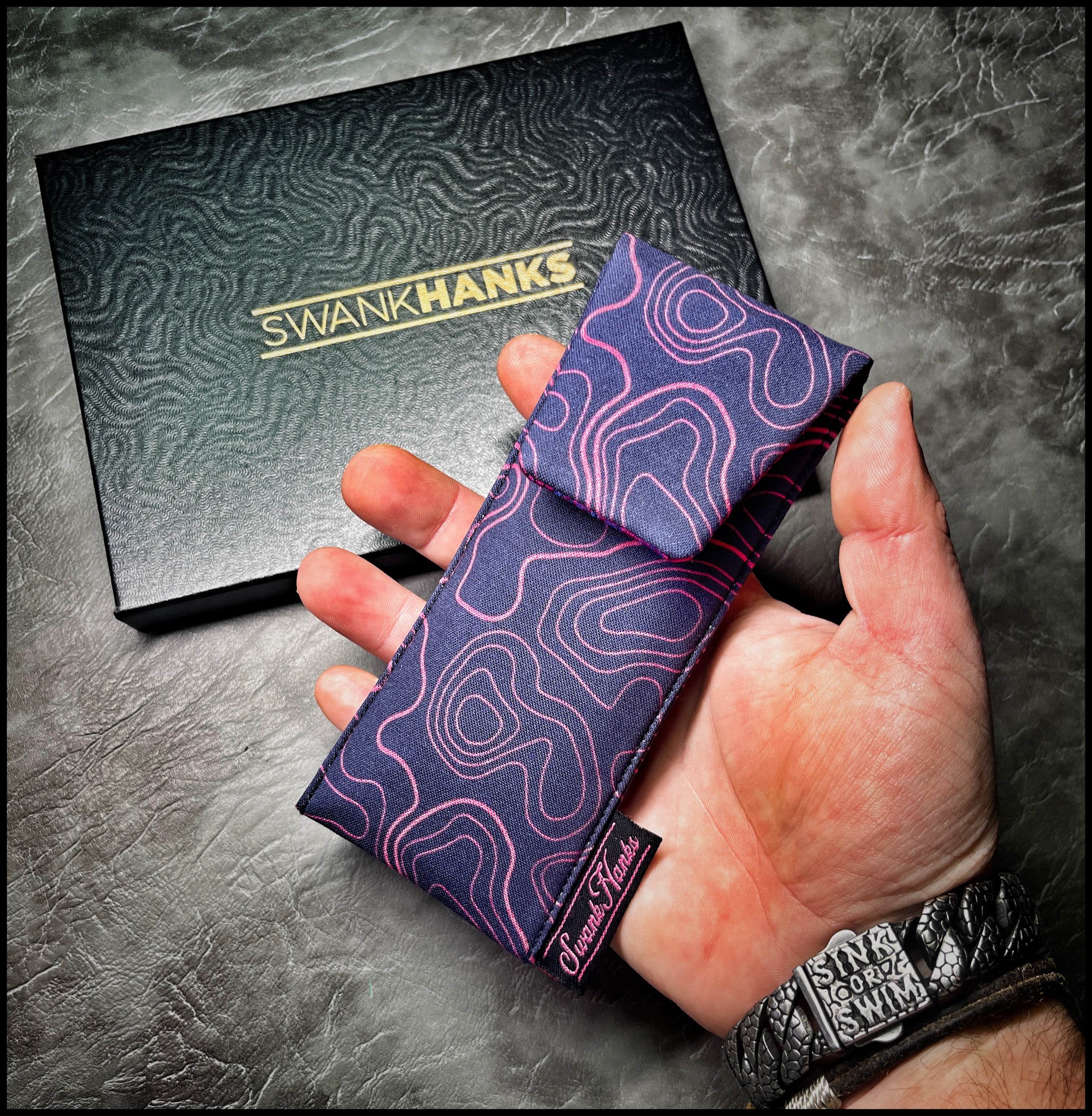 Blurple Topo/ Mulberry Silk Single Pouch