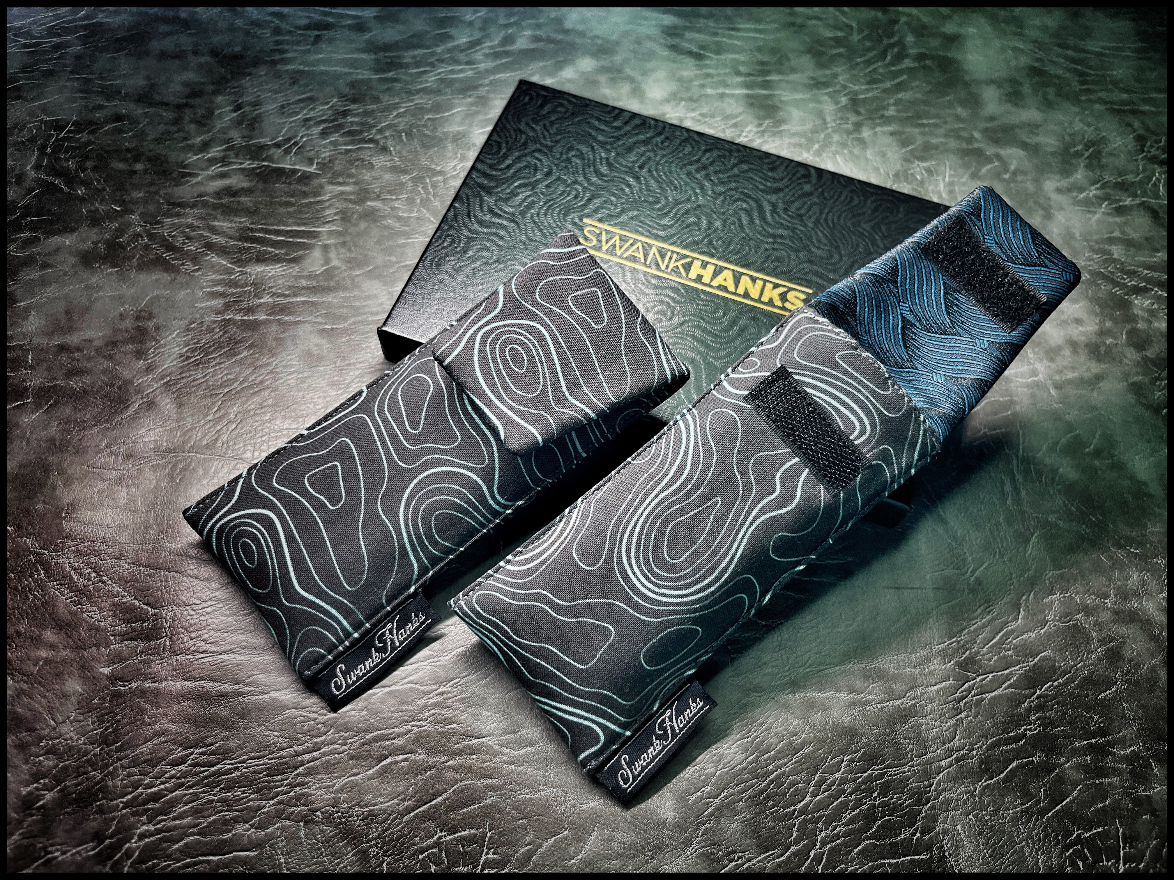 Midnight Topo/ Teal Basketweave Single Slot Pouch