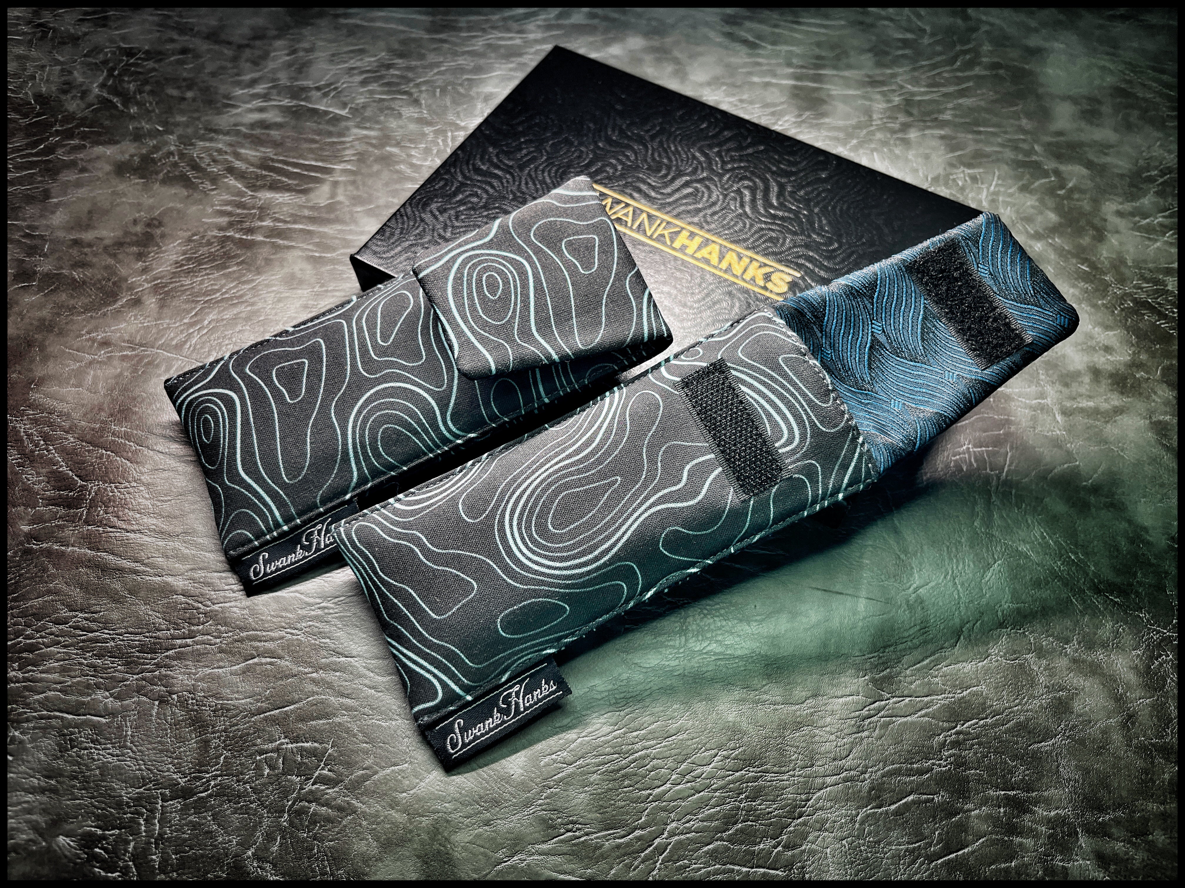 Midnight Topo/ Teal Basketweave Single Slot Pouch