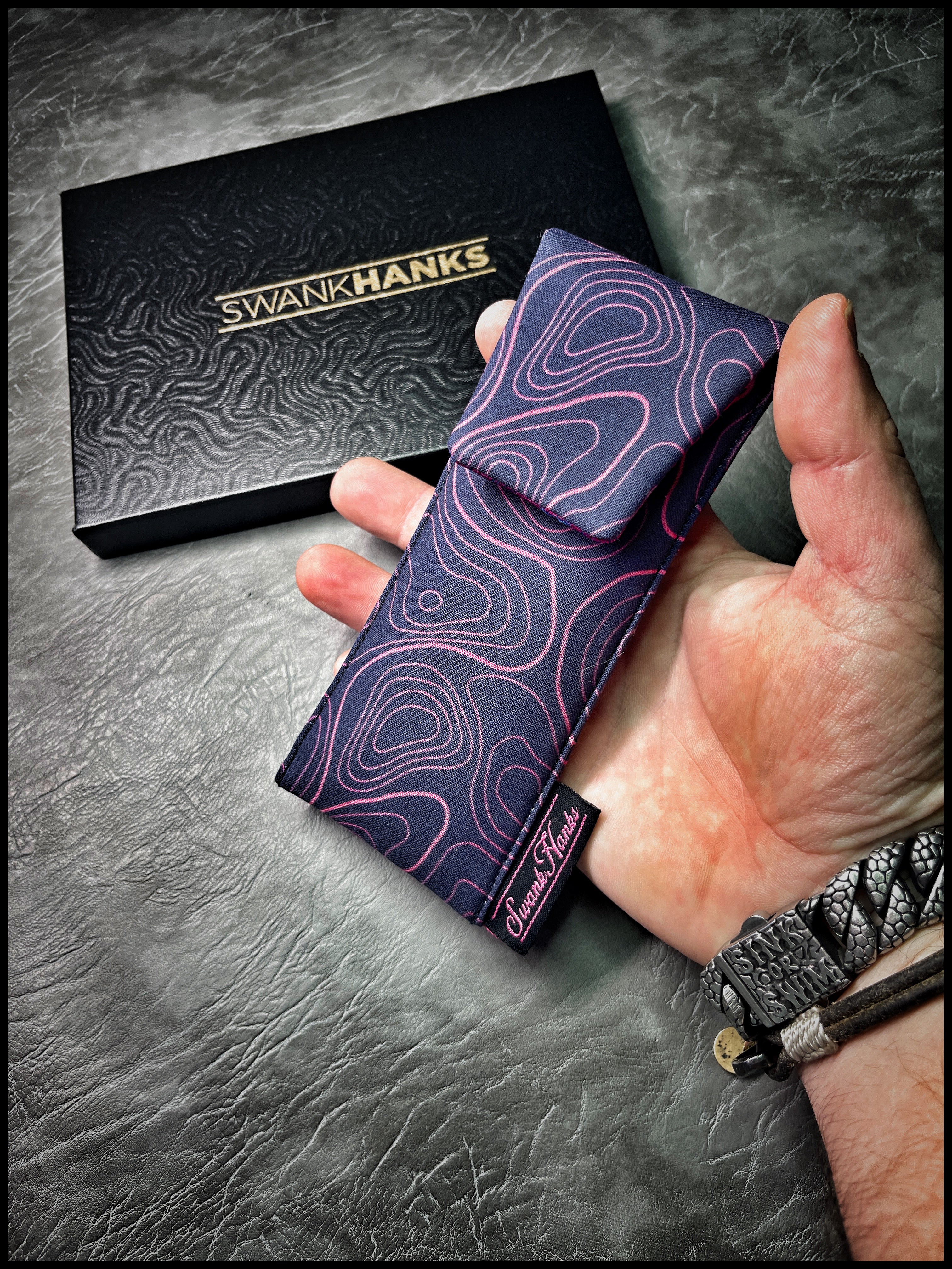 Blurple Topo/ Mulberry Silk Single Pouch